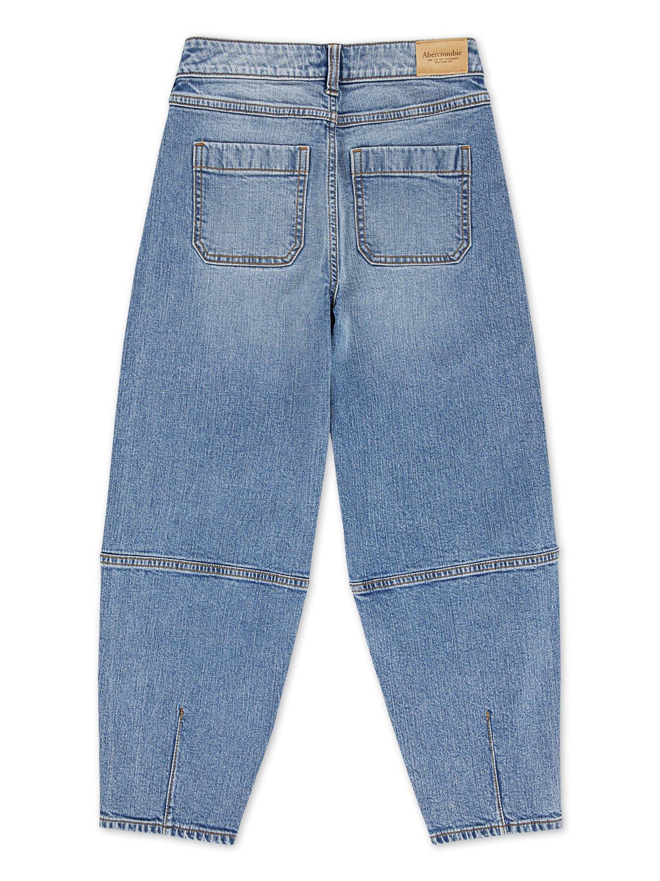 Image 5 of 6 of Abercrombie & Fitch Girls High Rise Balloon Jeans - Blue