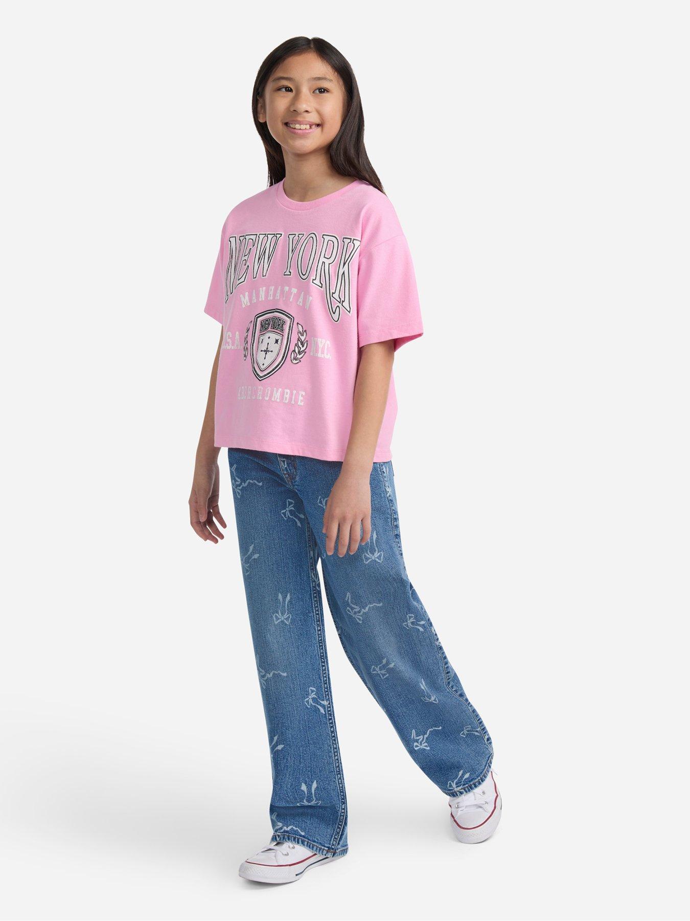 undefined Girls High Rise Discharge Wide Leg Jean - Blue