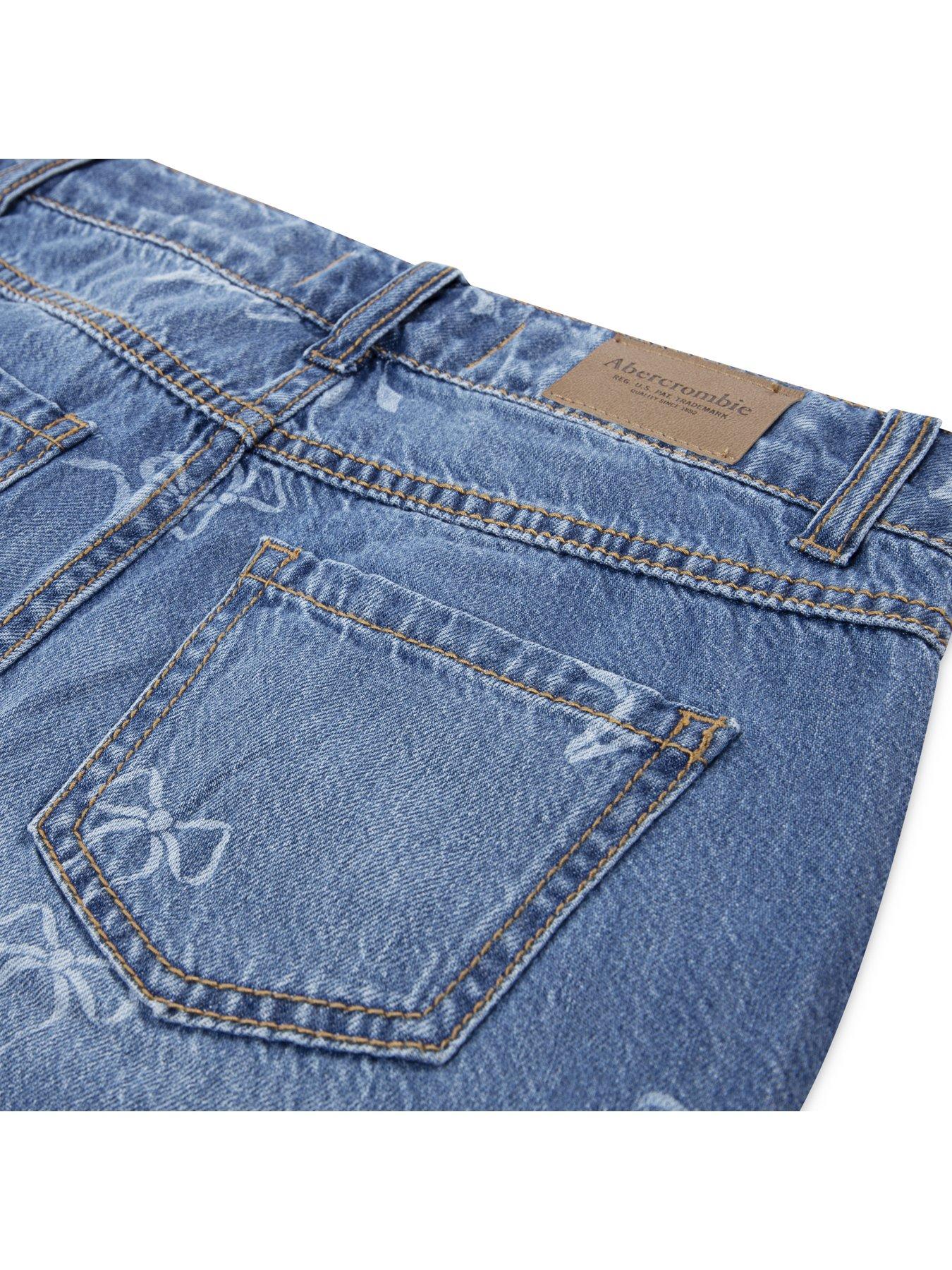Image 5 of 7 of Abercrombie & Fitch Girls High Rise Discharge Wide Leg Jean - Blue