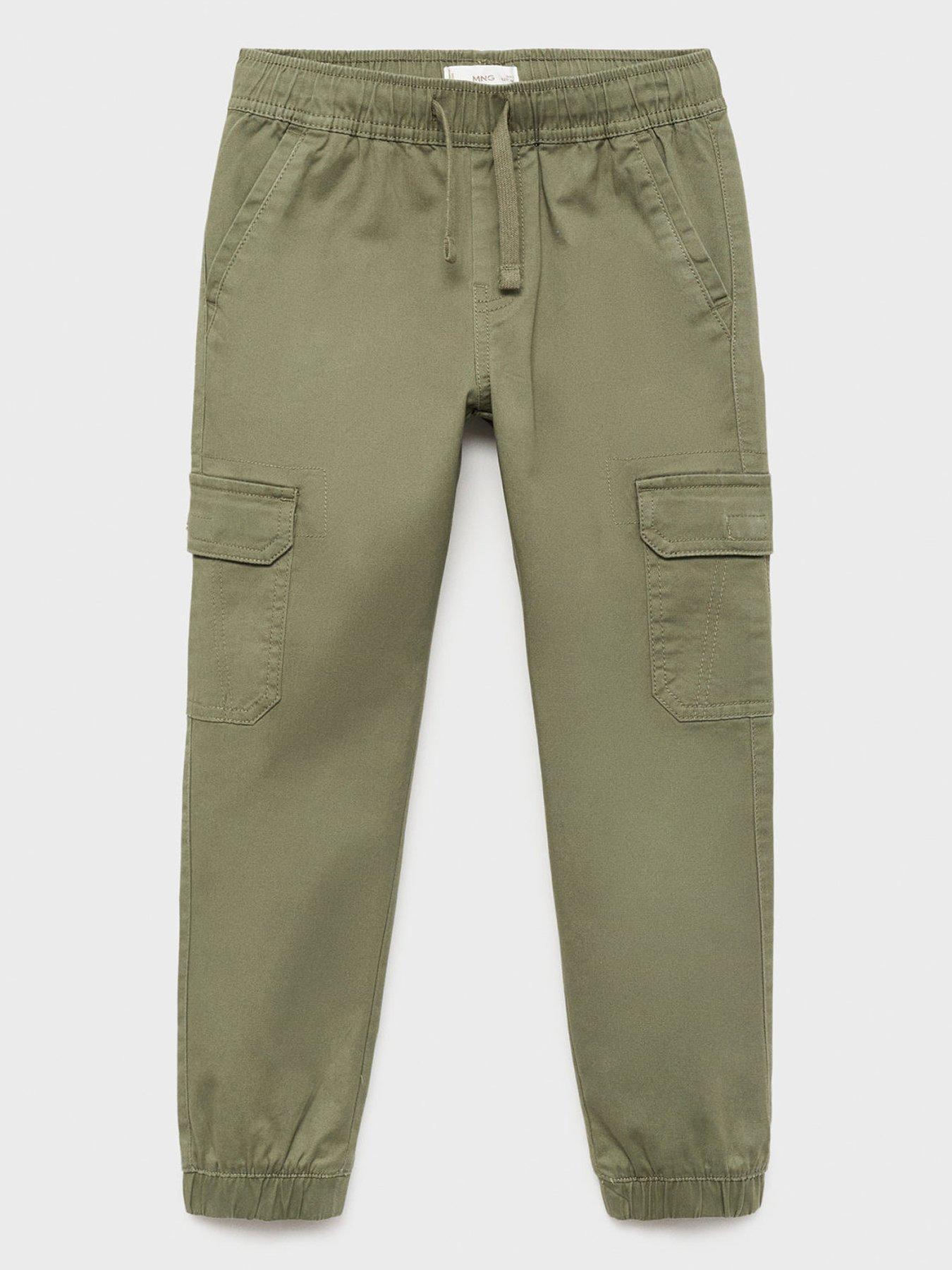undefined Boys Elasticated Waist Cargo Trousers - Khaki