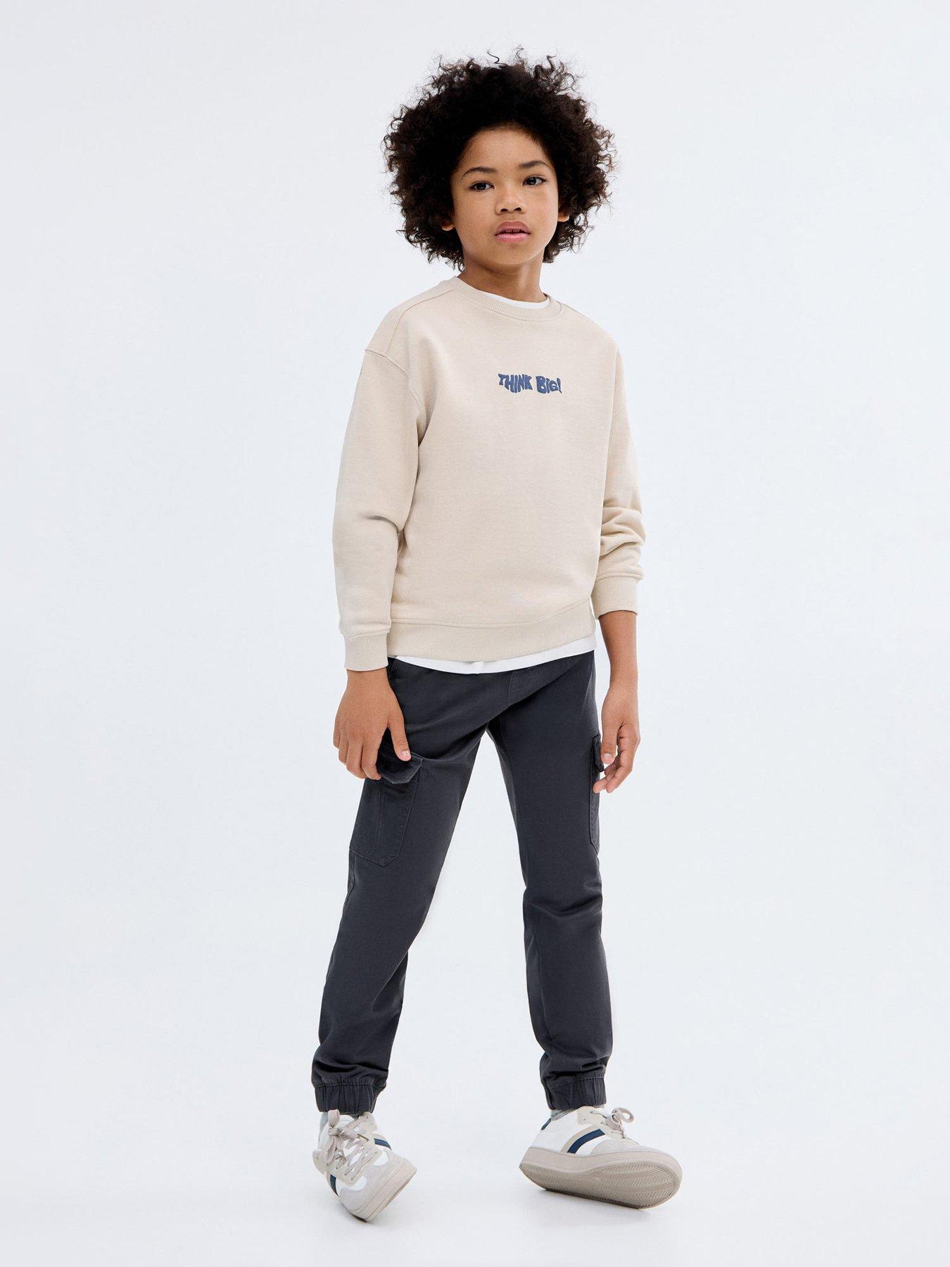 Image 2 of 5 of Mango Boys Elasticated Waist Cargo Trousers - Navy