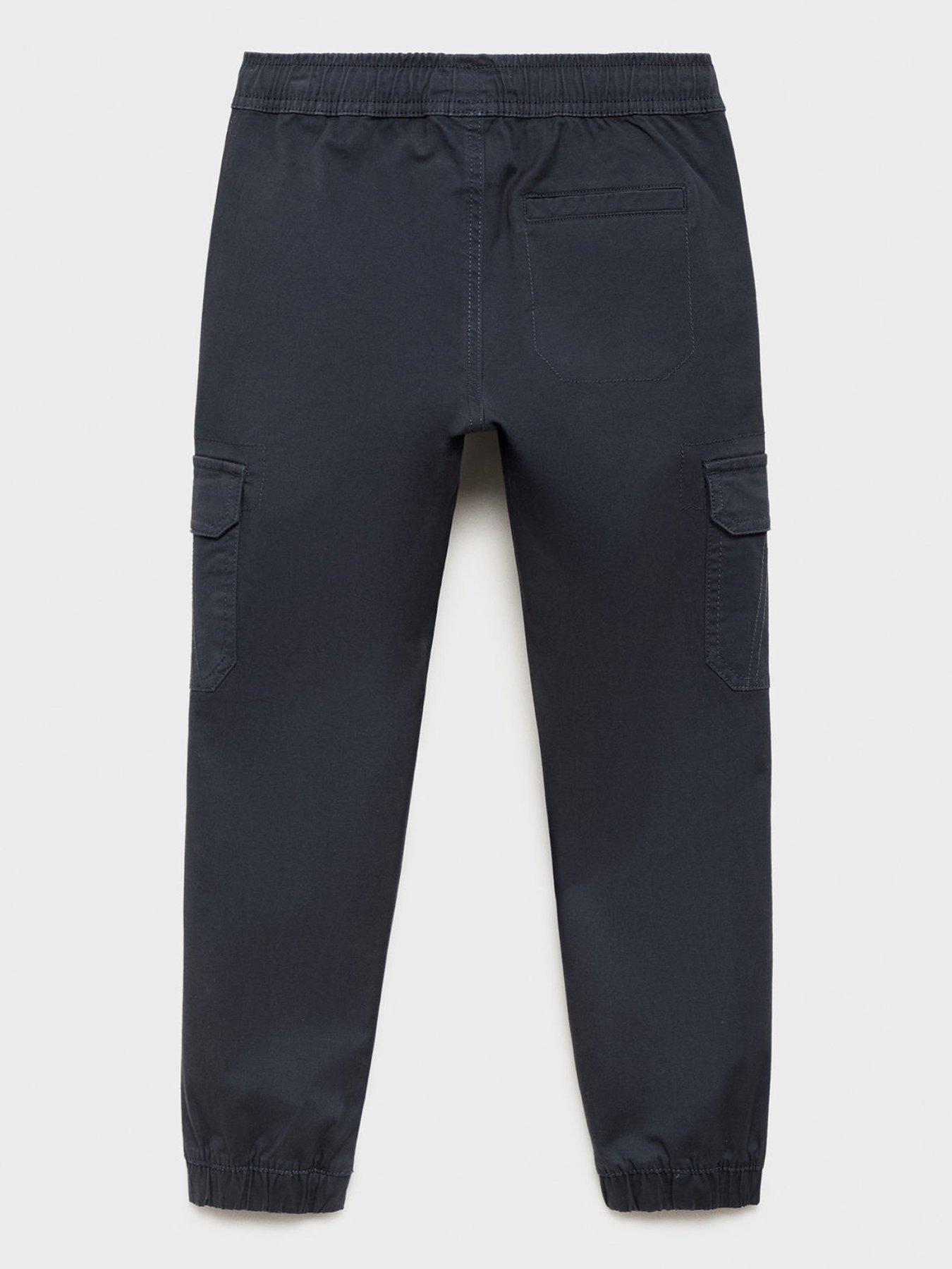 Image 3 of 5 of Mango Boys Elasticated Waist Cargo Trousers - Navy