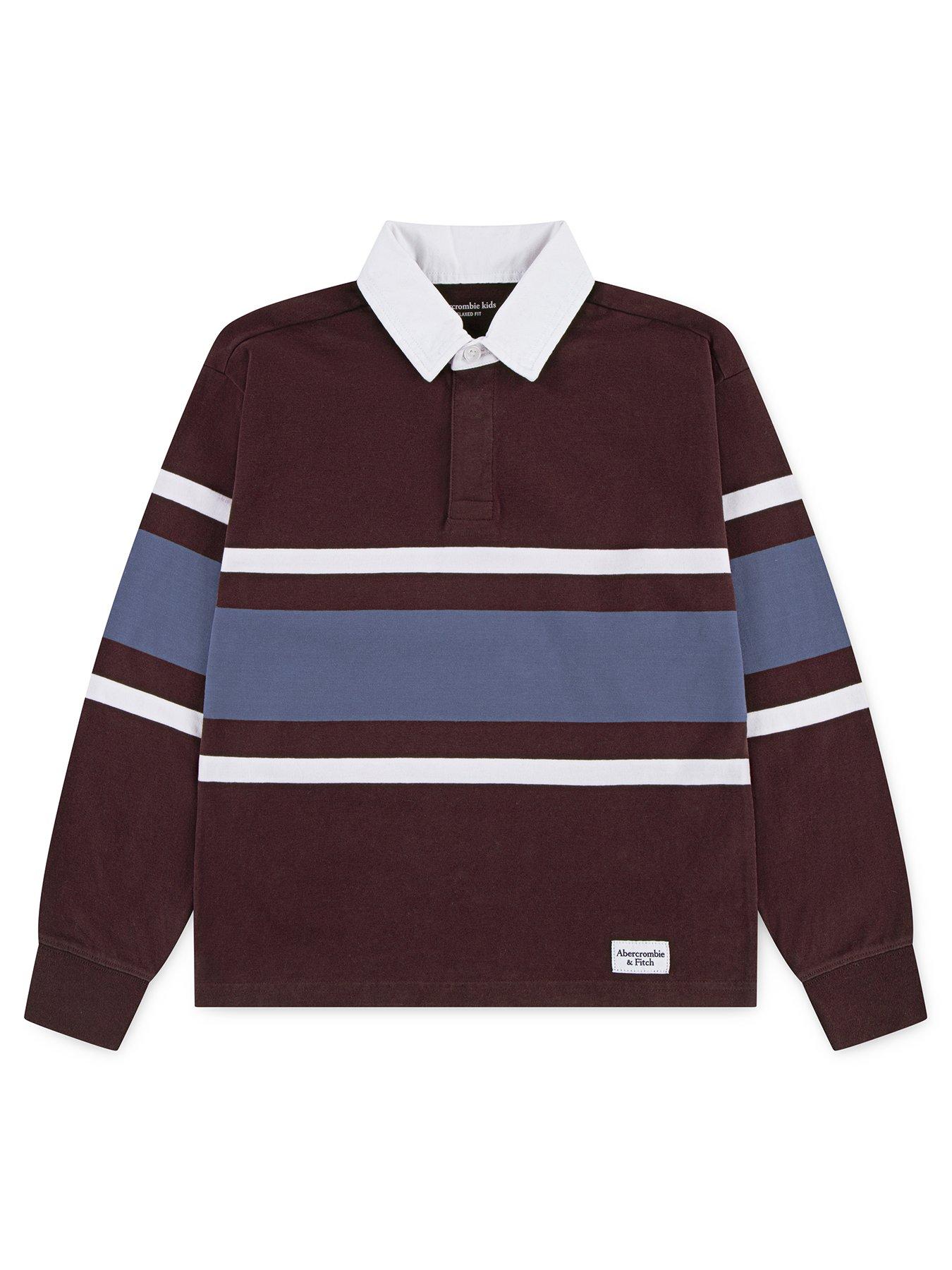 undefined Boys Long Sleeve Rugby Polo Shirt - Red