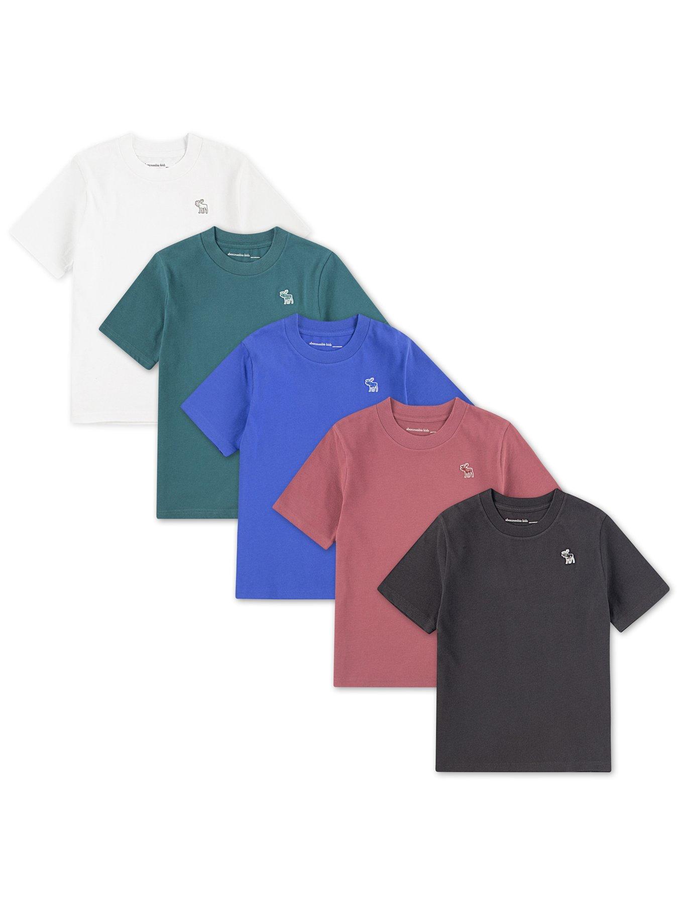 Abercrombie & Fitch Boys 5 Pack Short Sleeve T-Shirts - Black