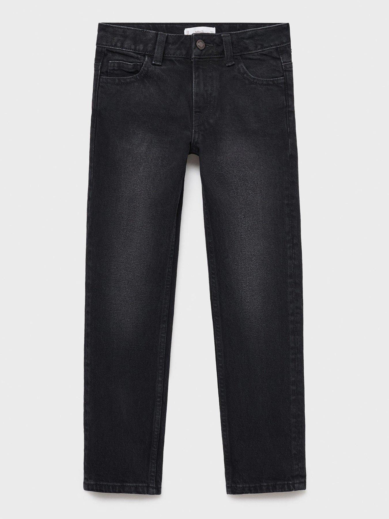 Image 1 of 4 of Mango Boys Regular Fit Jeans - Black