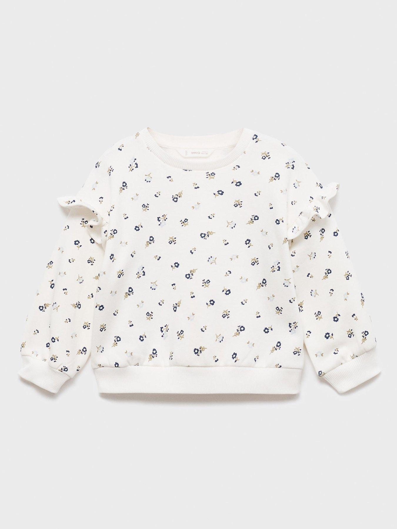 Mango Younger Girls Floral Sweat - Light Cream