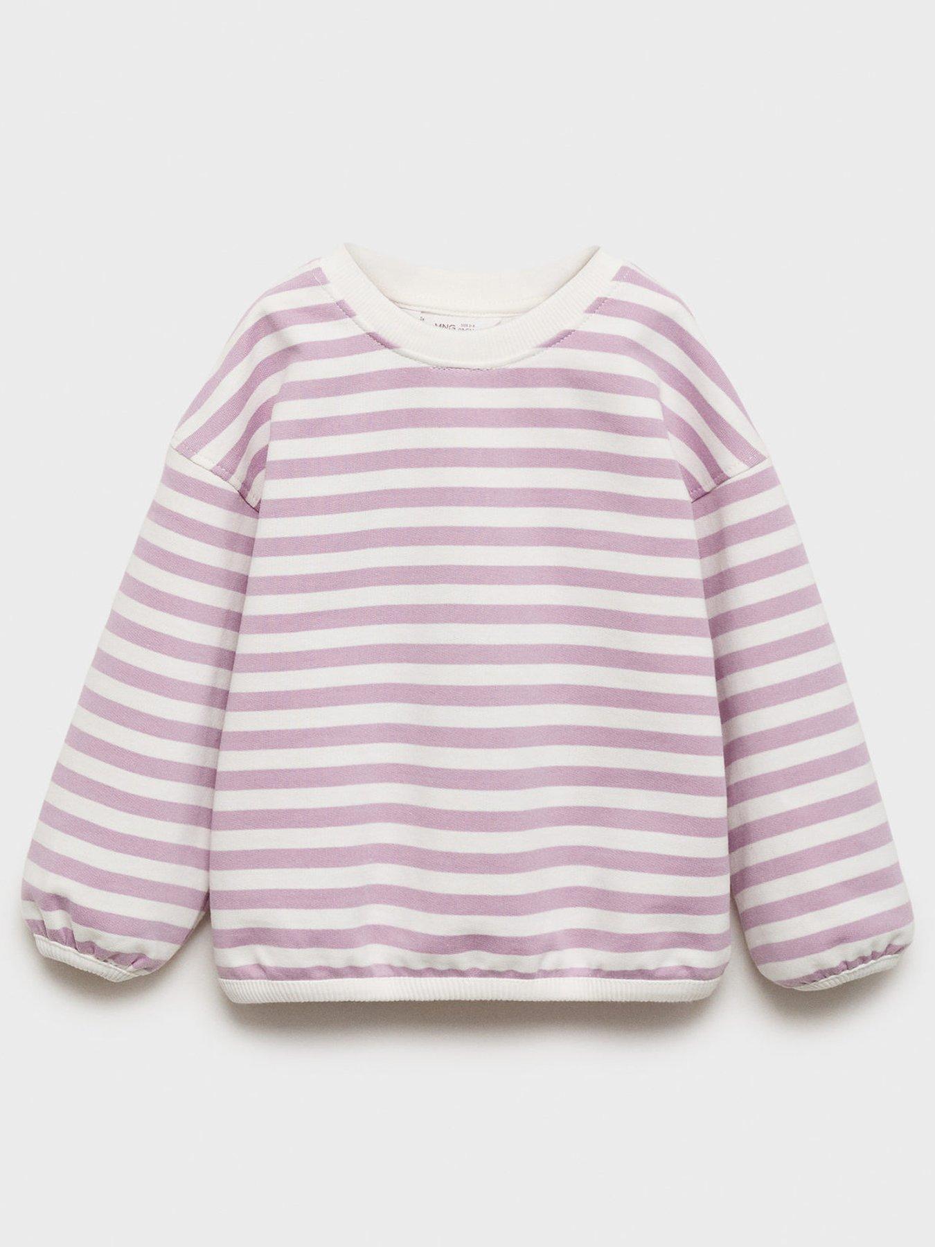 undefined Younger Girls Striped Sweat - Purple