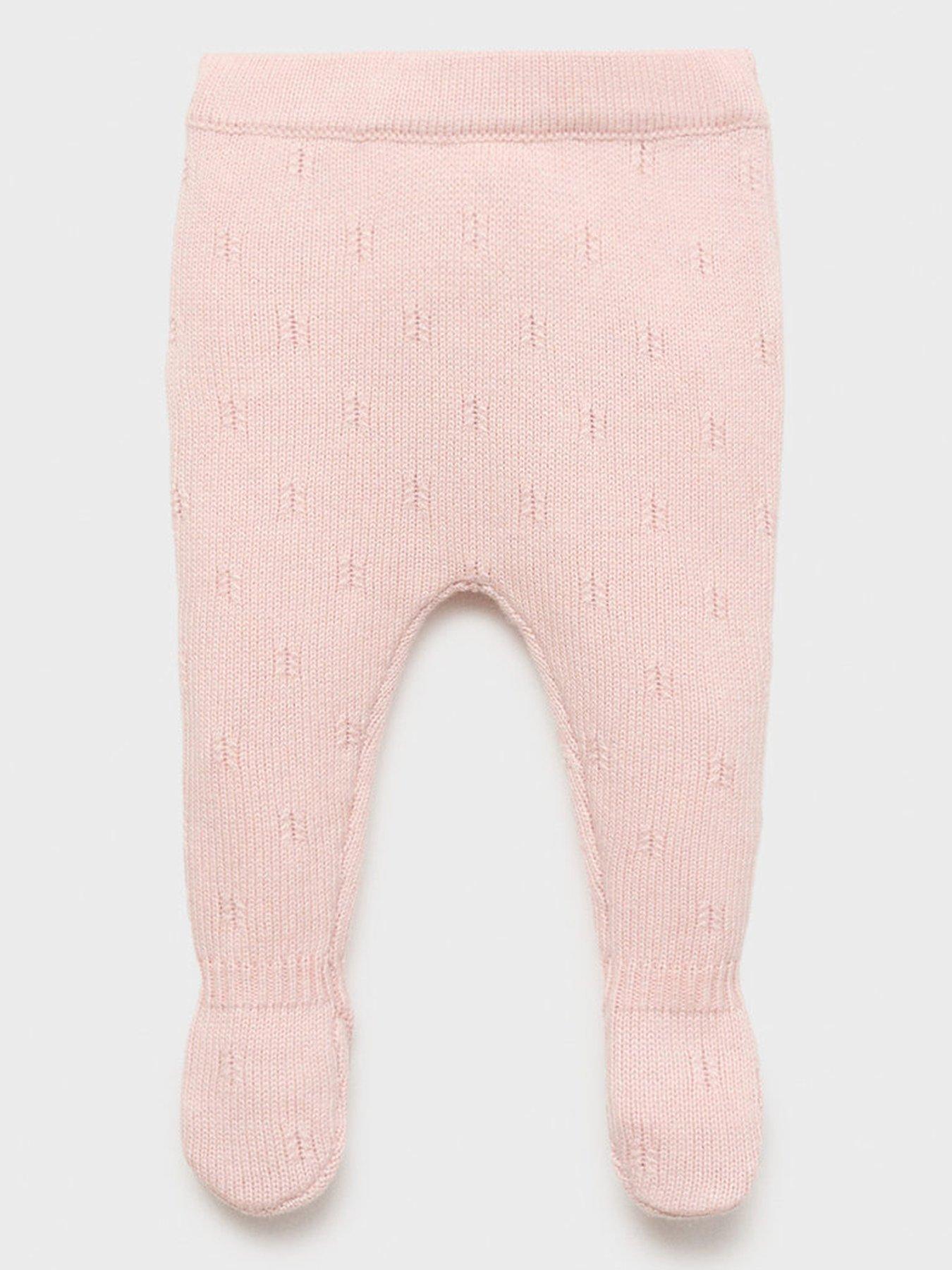 undefined Baby Girls Knitted Footed Co-Ord Leggings - Light Pink