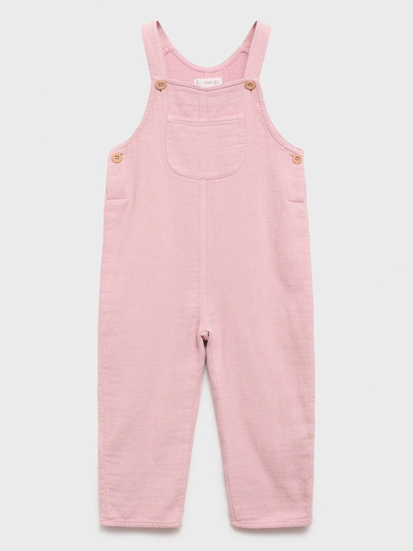 Image 1 of 4 of Mango Baby Girls Dungarees - Light Pink