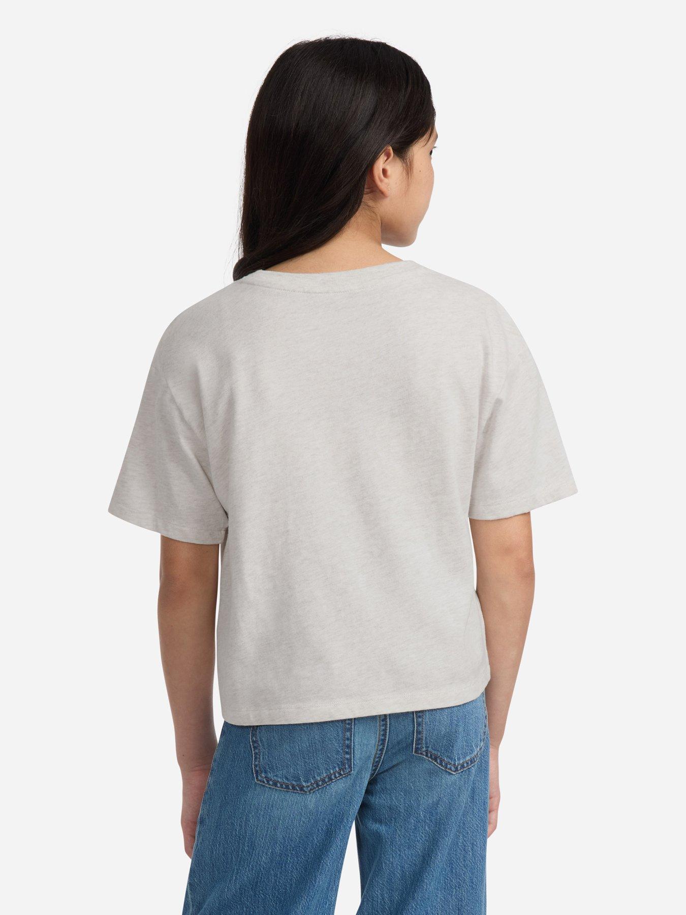 Image 2 of 6 of Abercrombie & Fitch Girls Anf Crest Boxy Short Sleeve T-shirt - Beige