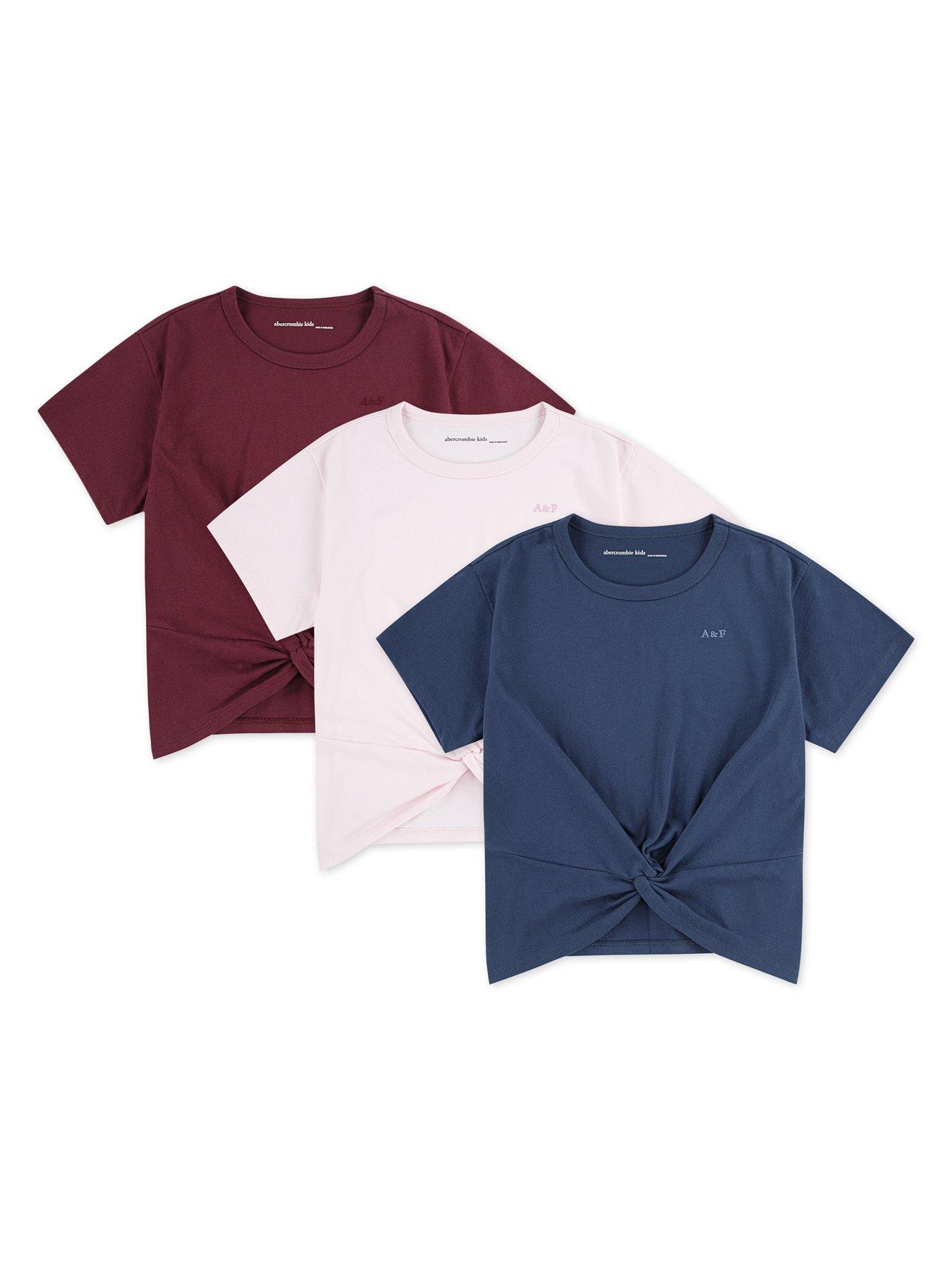 undefined Girls 3 Pack Tie Front Short Sleeve T-shirts - Multi