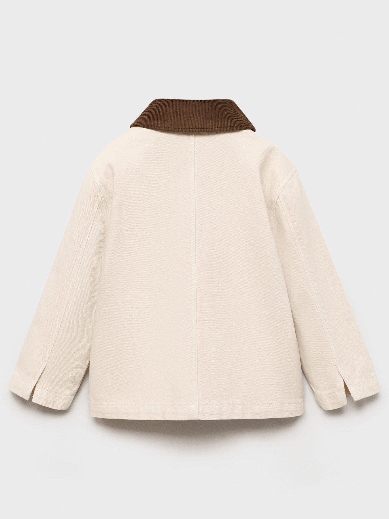 Image 2 of 4 of Mango Younger Boys Contrast Collar Jacket - Beige