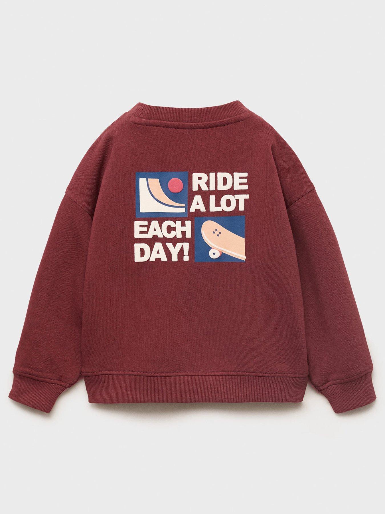 undefined Younger Boys Weekend Back Print Sweat - Red