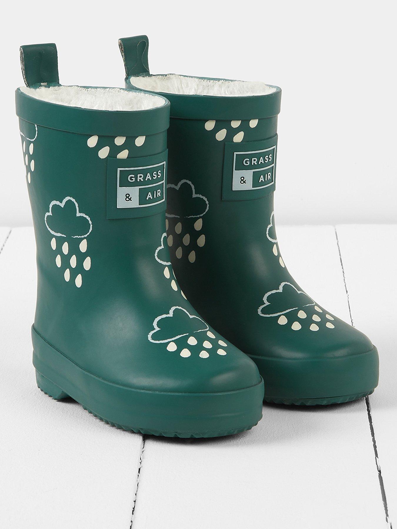 Image 2 of 4 of Grass & Air Infant/ Junior Colour-Revealing Winter Wellies - Green