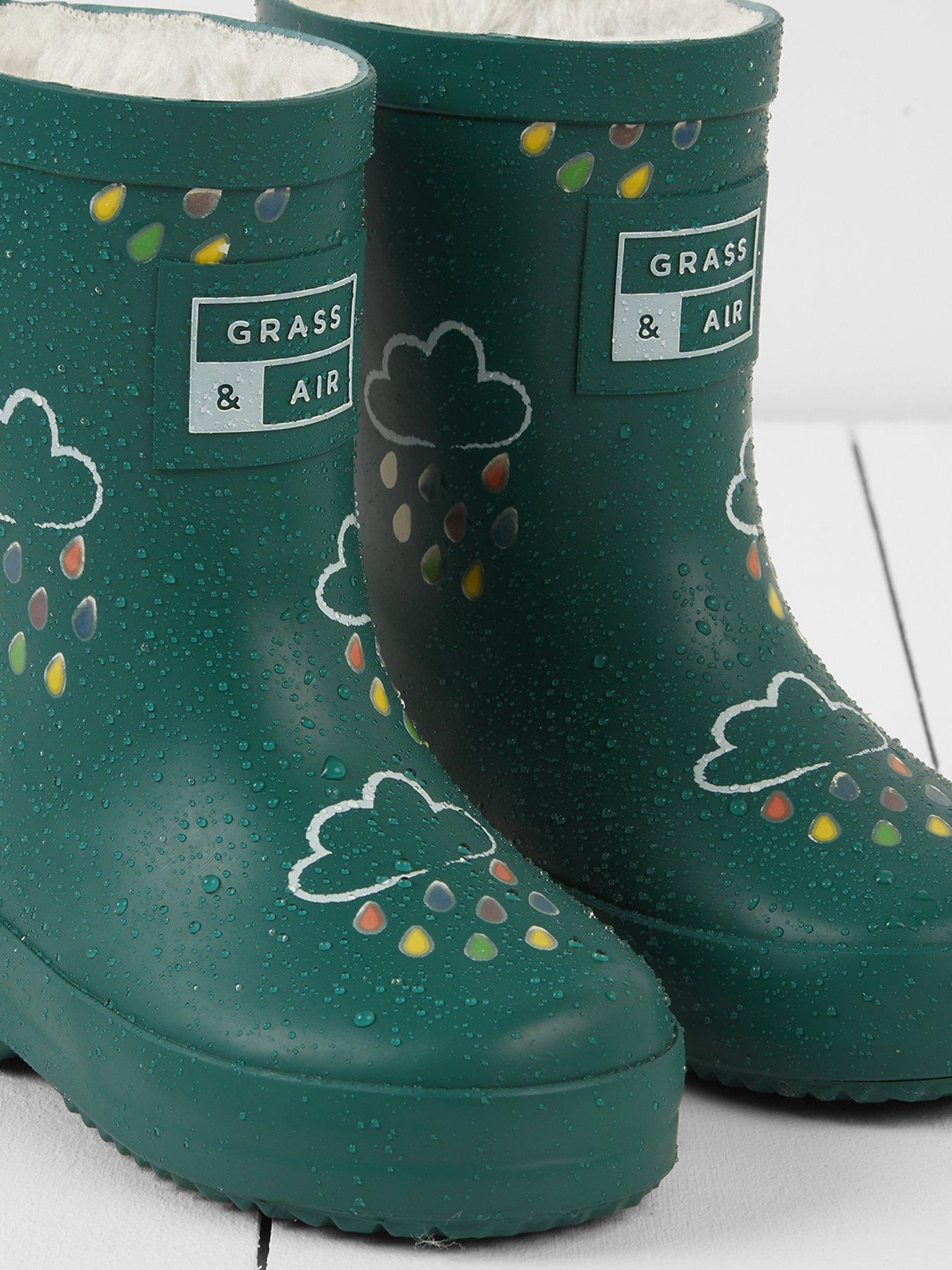 Image 4 of 4 of Grass & Air Infant/ Junior Colour-Revealing Winter Wellies - Green