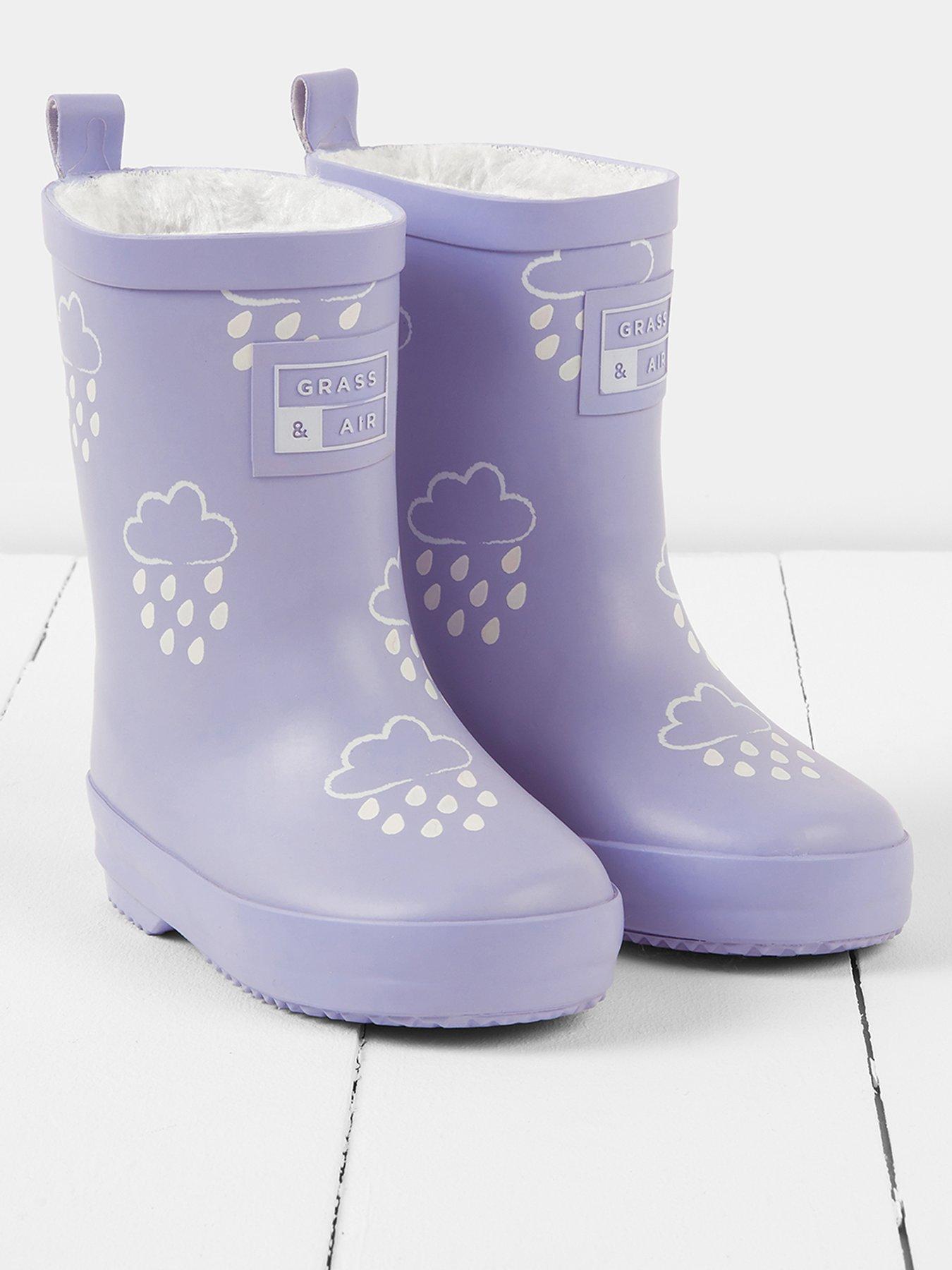Image 1 of 4 of Grass & Air Infant/Junior Colour-Revealing Winter Wellies - Purple