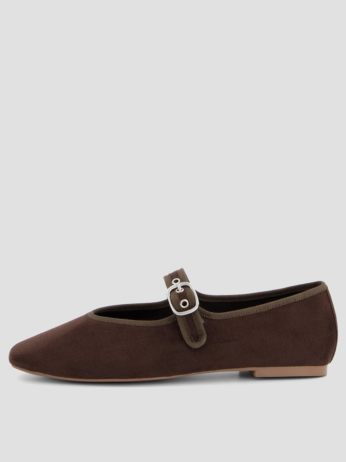 Image 1 of 7 of The Very Collection Ballet Flat Shoe - Brown
