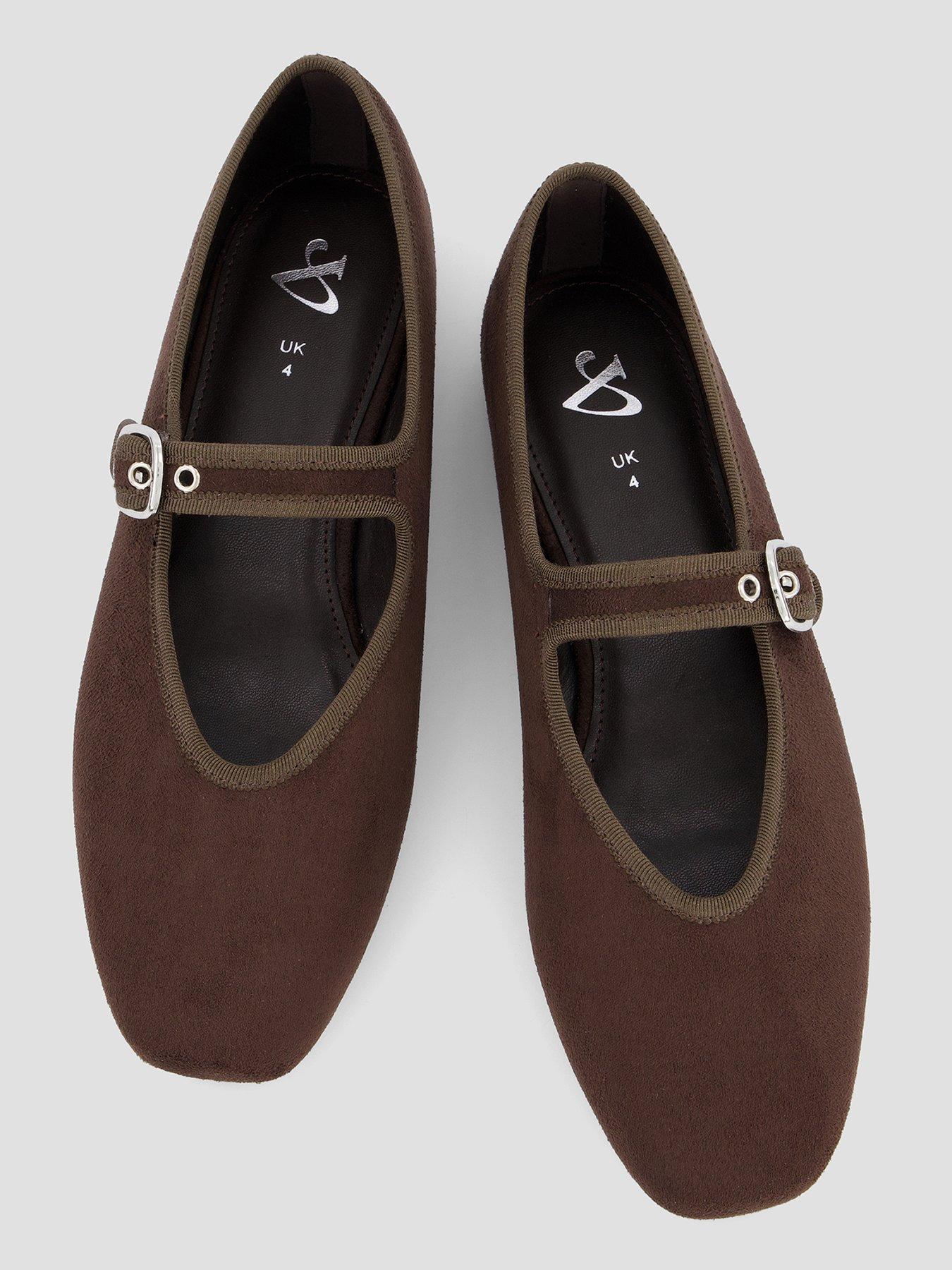 Image 3 of 7 of The Very Collection Ballet Flat Shoe - Brown