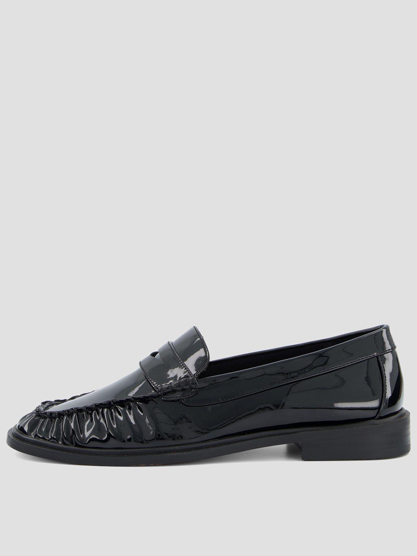 The Very Collection Square Toe Ruched Loafer - Black