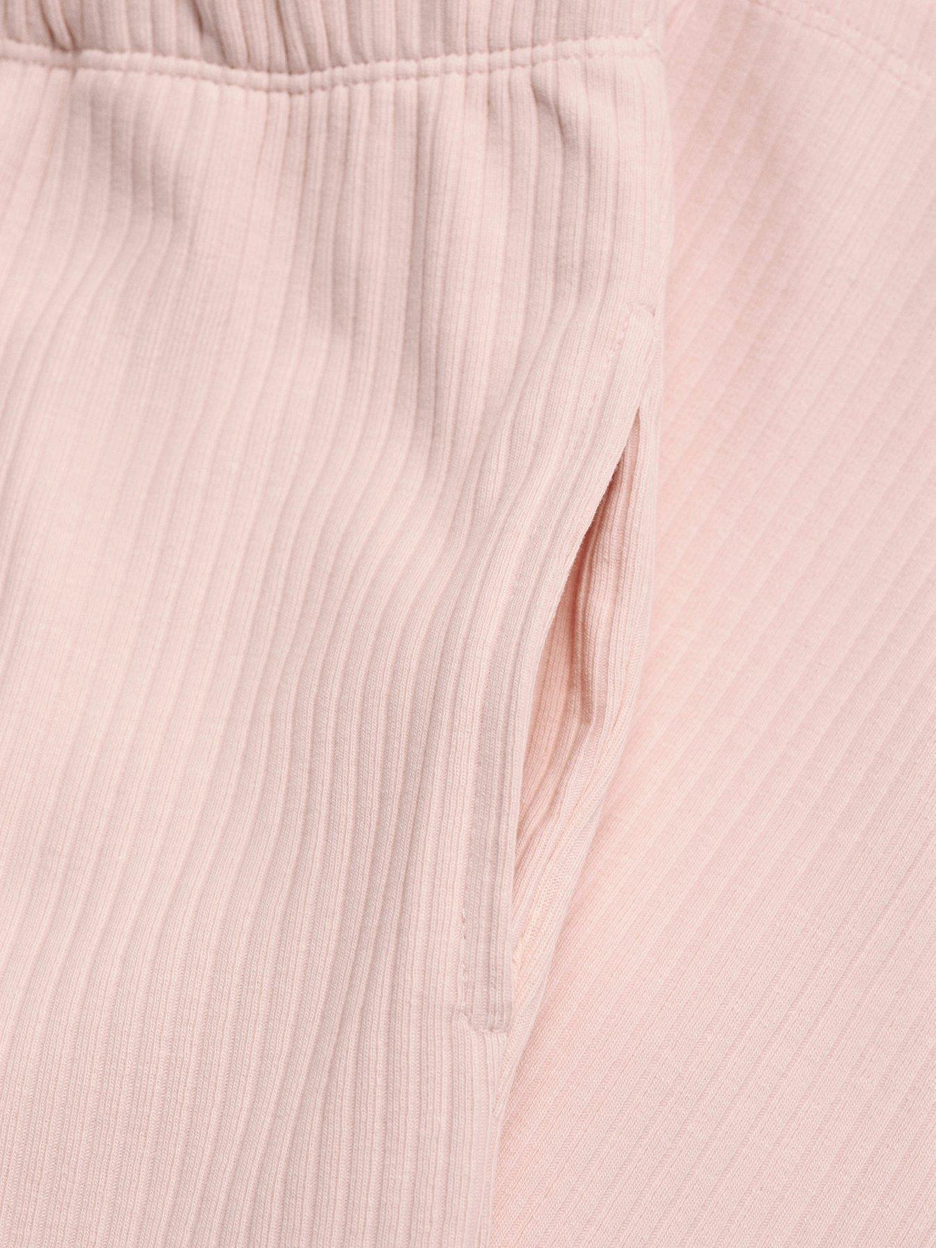 Image 3 of 4 of Mango Girls Long Sleeve Ribbed Pyjamas - Light Pink