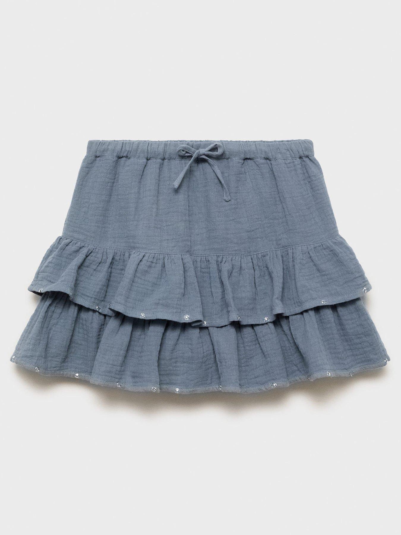 undefined Girls Tiered Skirt - Blue