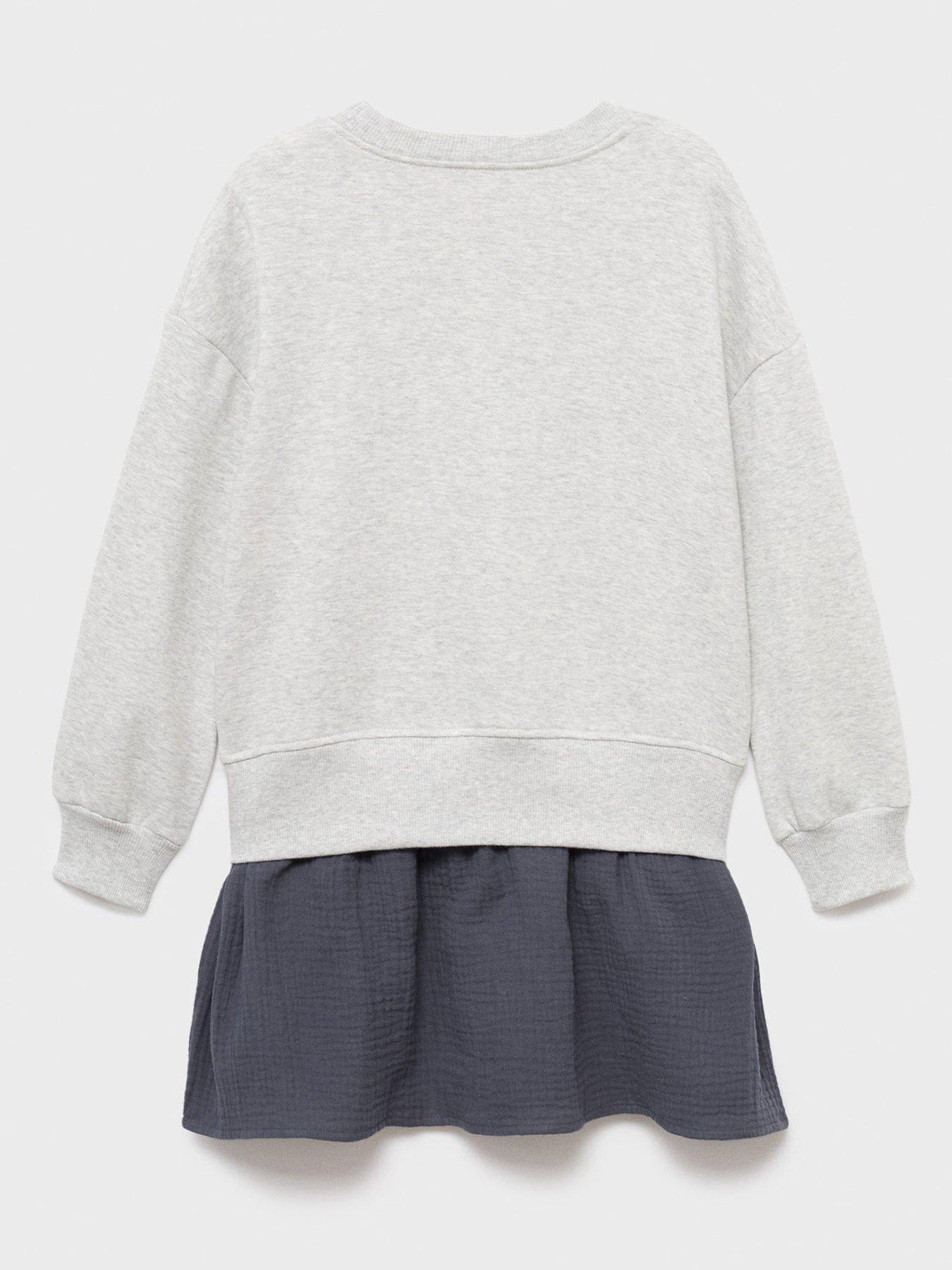 Image 2 of 4 of Mango Girls 2 In 1 California Sweat Dress - Grey