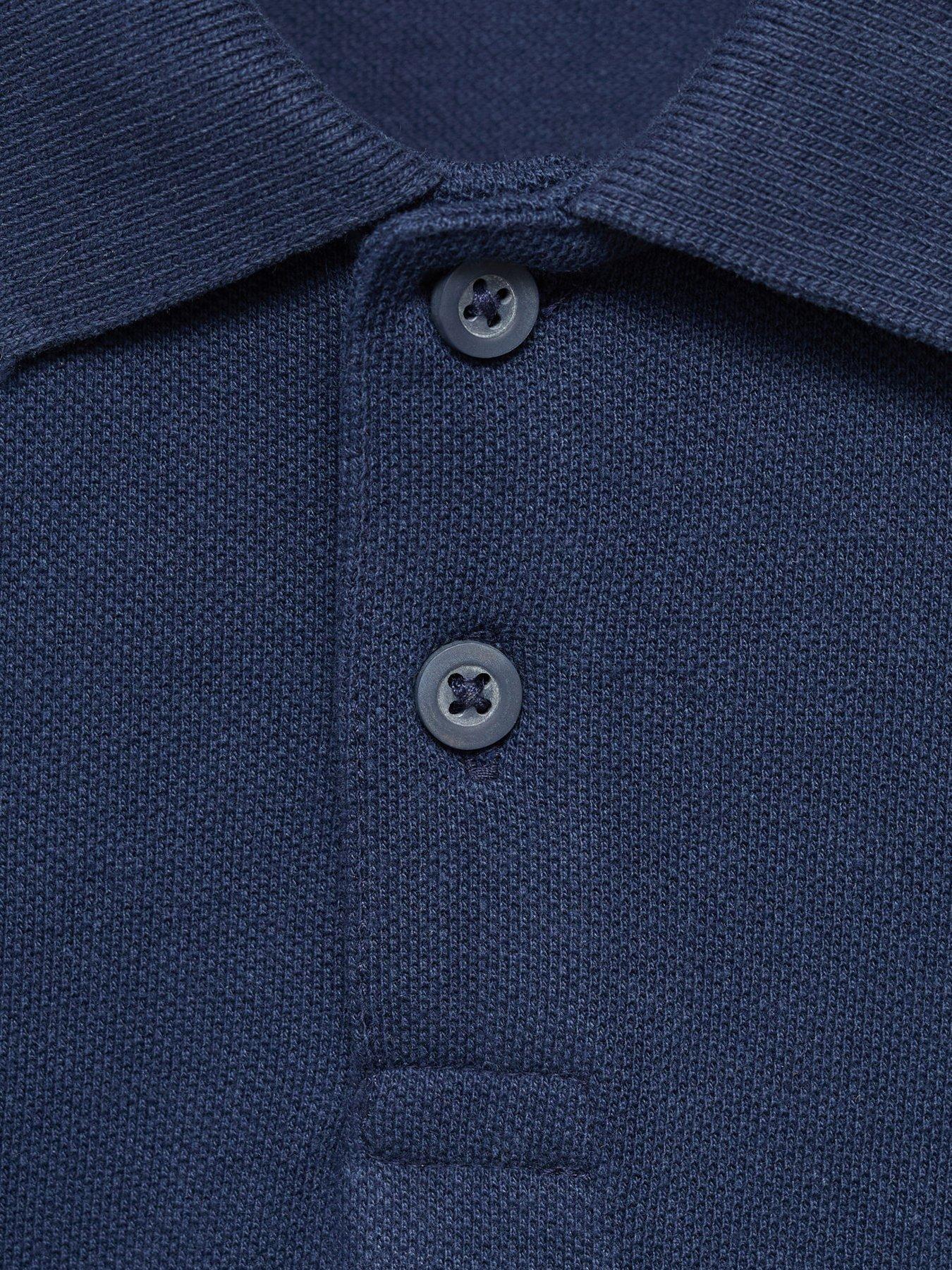  image of mango-younger-boys-long-sleeve-polo-navy