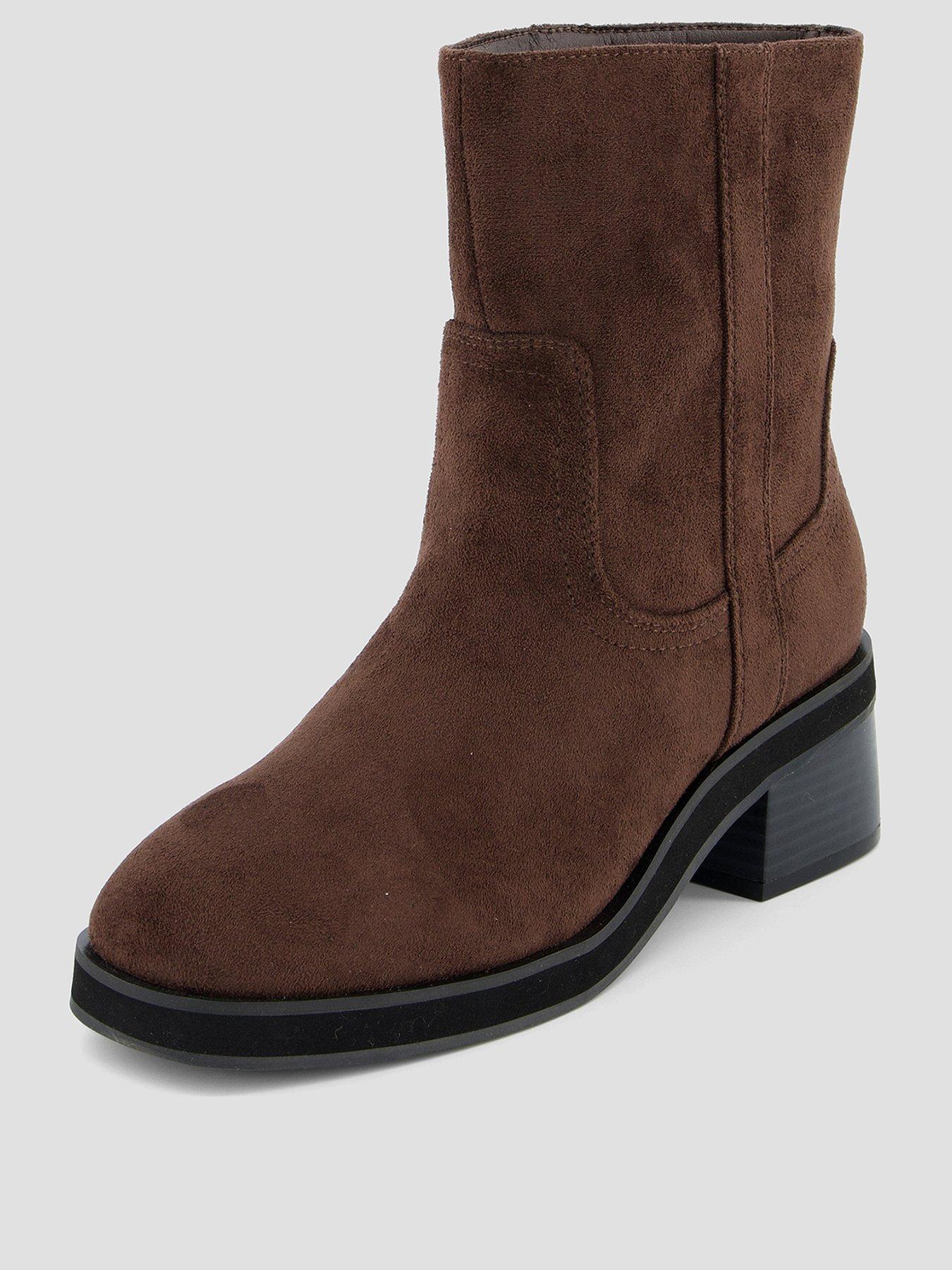 image of the-very-collection-low-block-heel-ankle-boot-brown