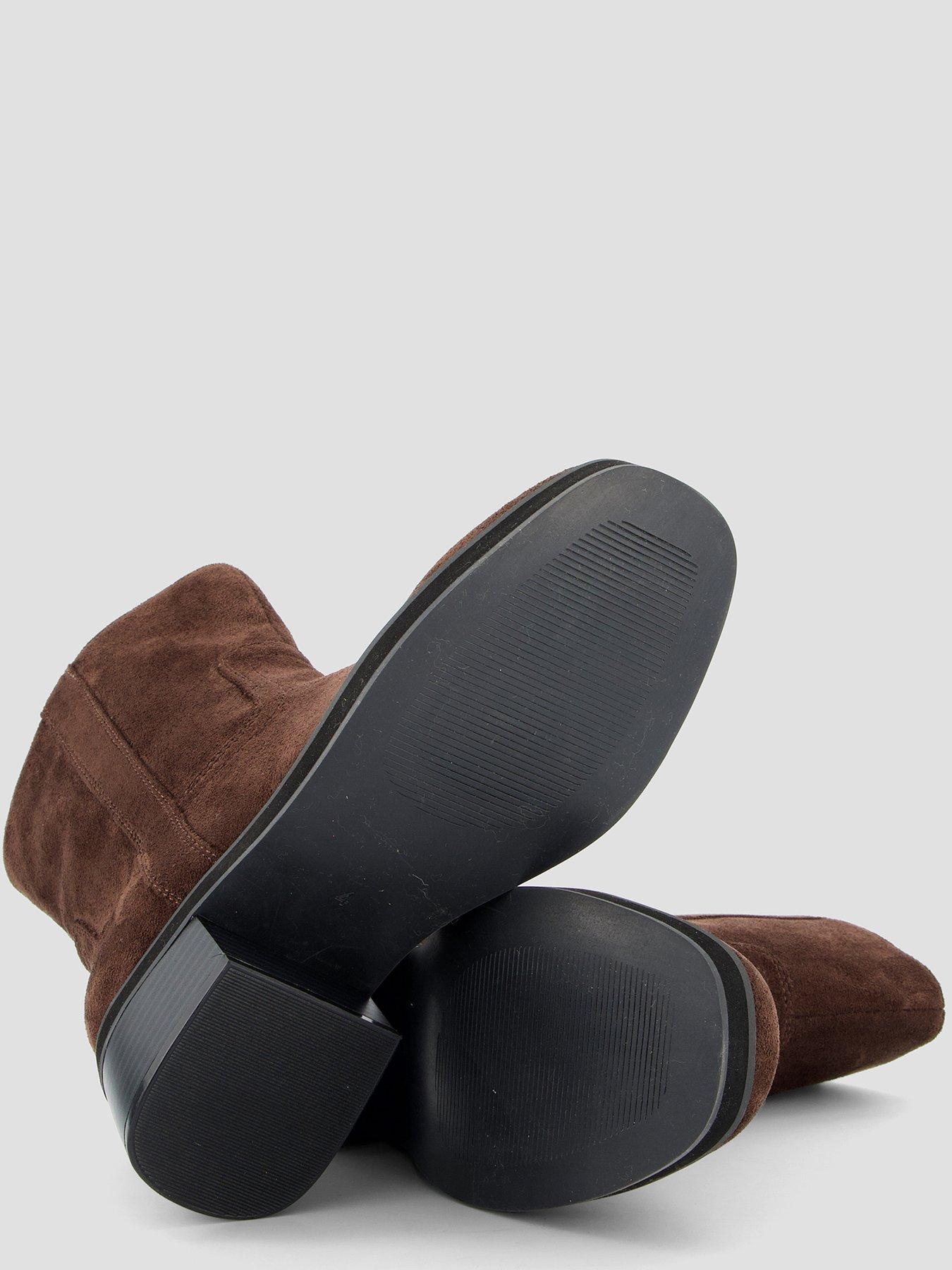  image of the-very-collection-low-block-heel-ankle-boot-brown