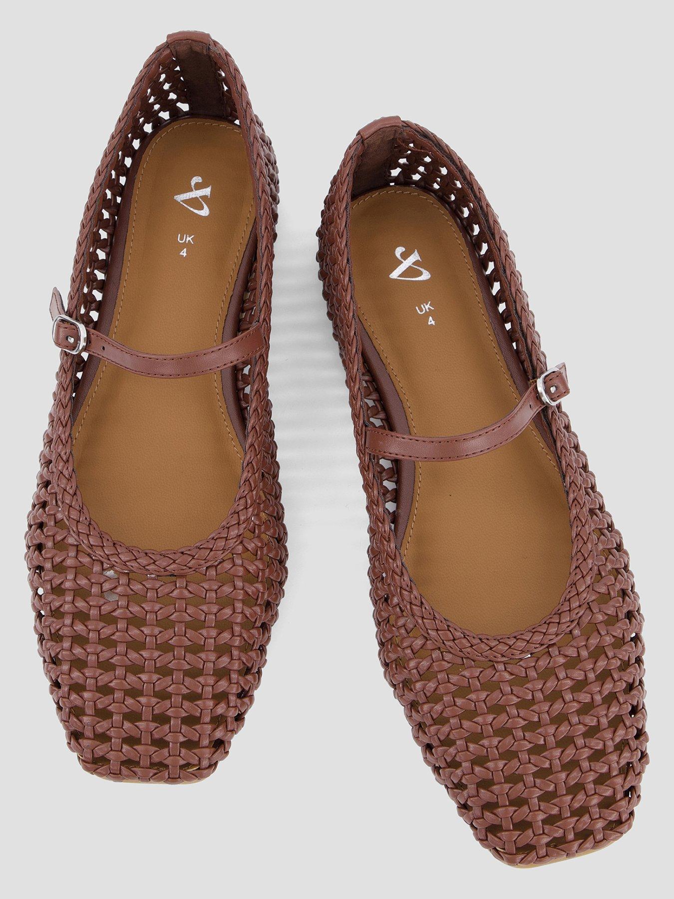  image of the-very-collection-square-toe-woven-ballet-flat-chocolate