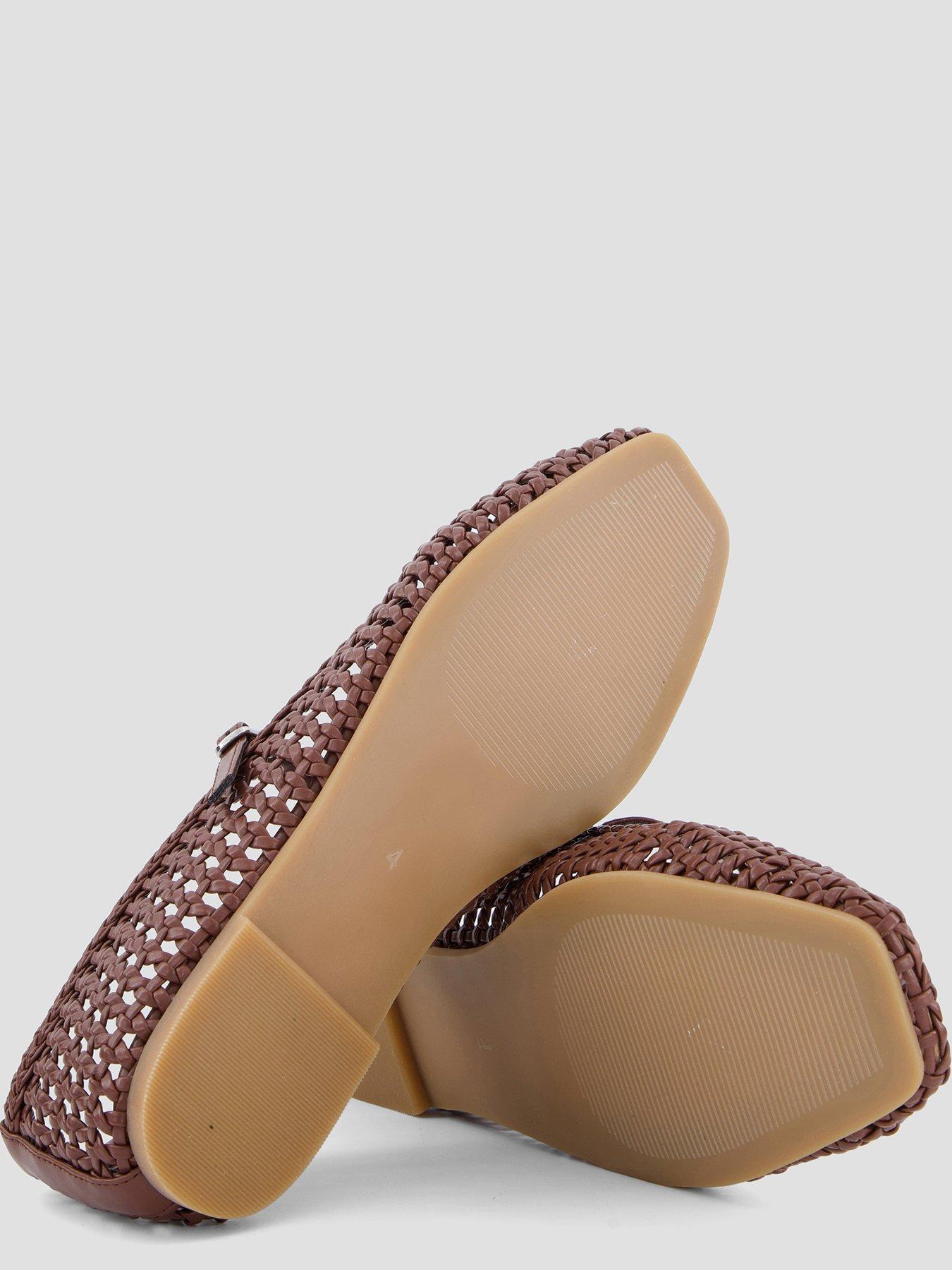  image of the-very-collection-square-toe-woven-ballet-flat-chocolate