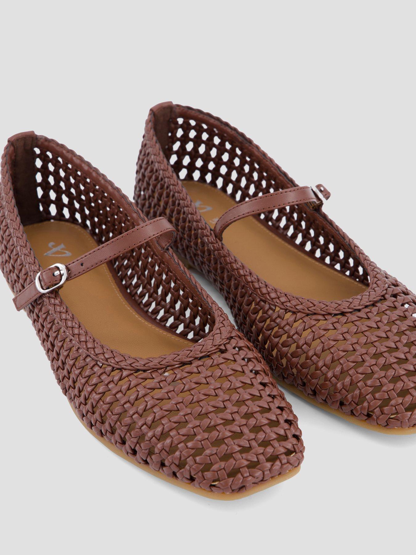Image 6 of 7 of The Very Collection Square Toe Weave Ballet Flat - Chocolate
