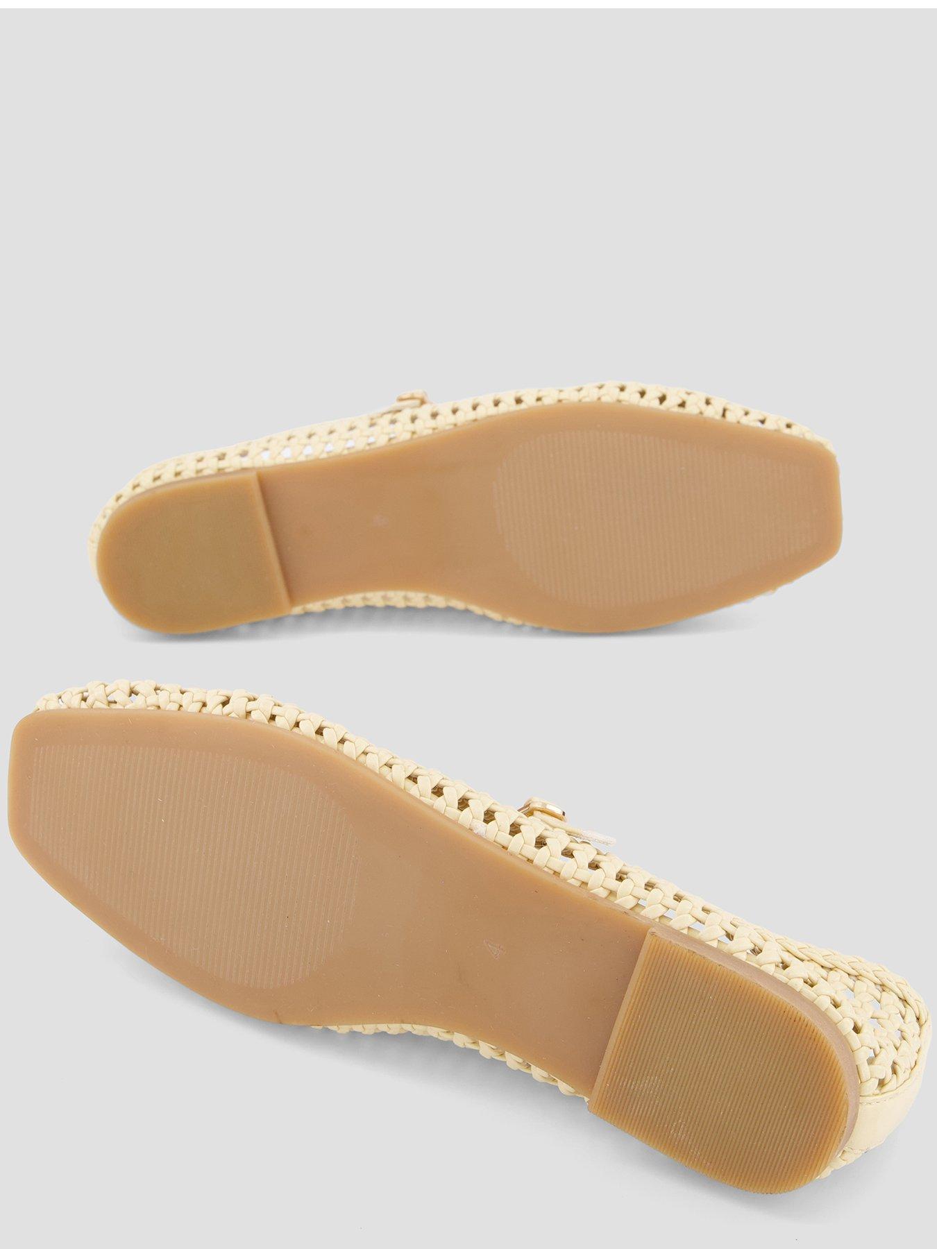 Image 4 of 7 of The Very Collection Square Toe Weave Ballet Flat - Cream