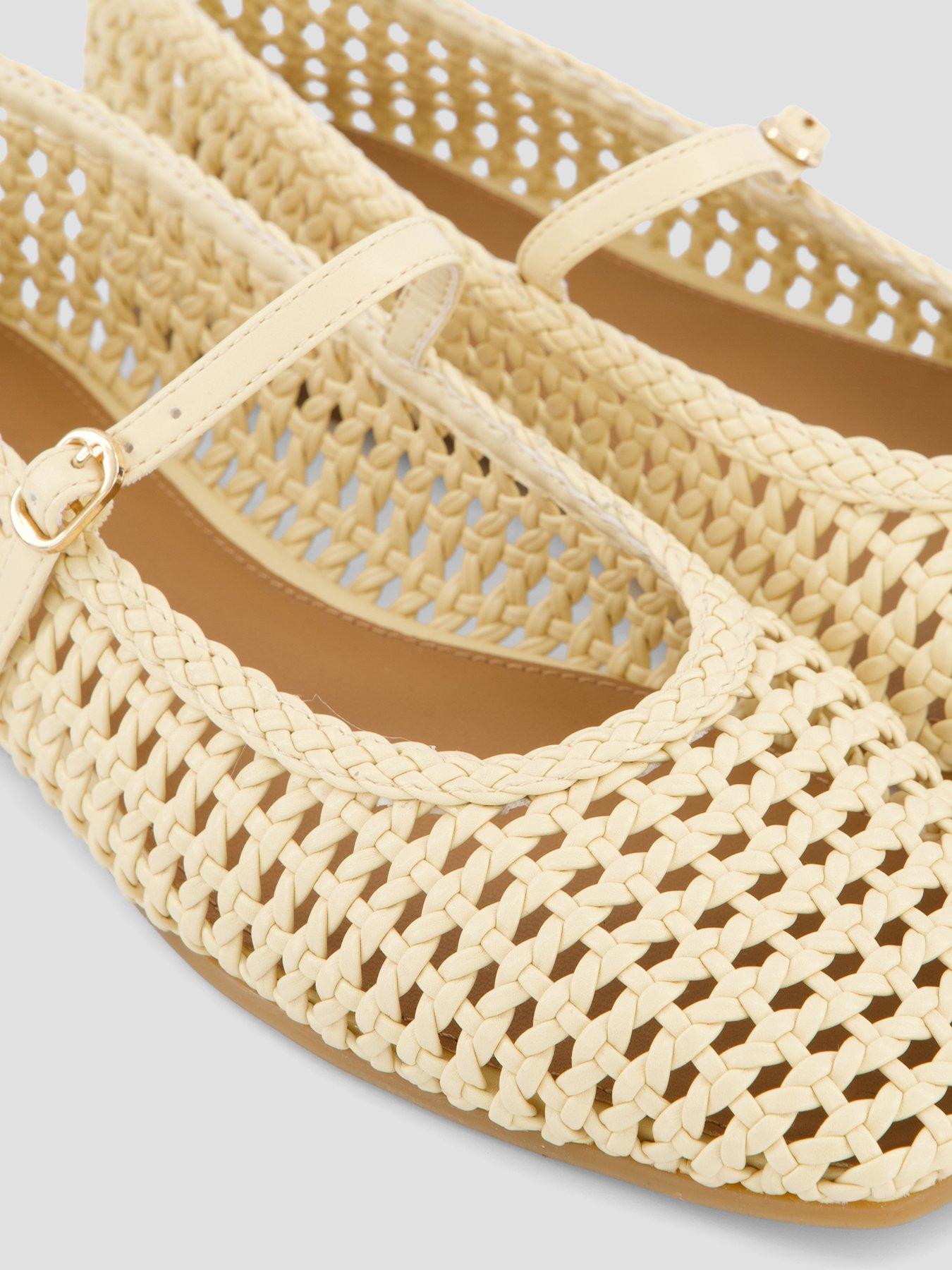 Image 5 of 7 of The Very Collection Square Toe Weave Ballet Flat - Cream
