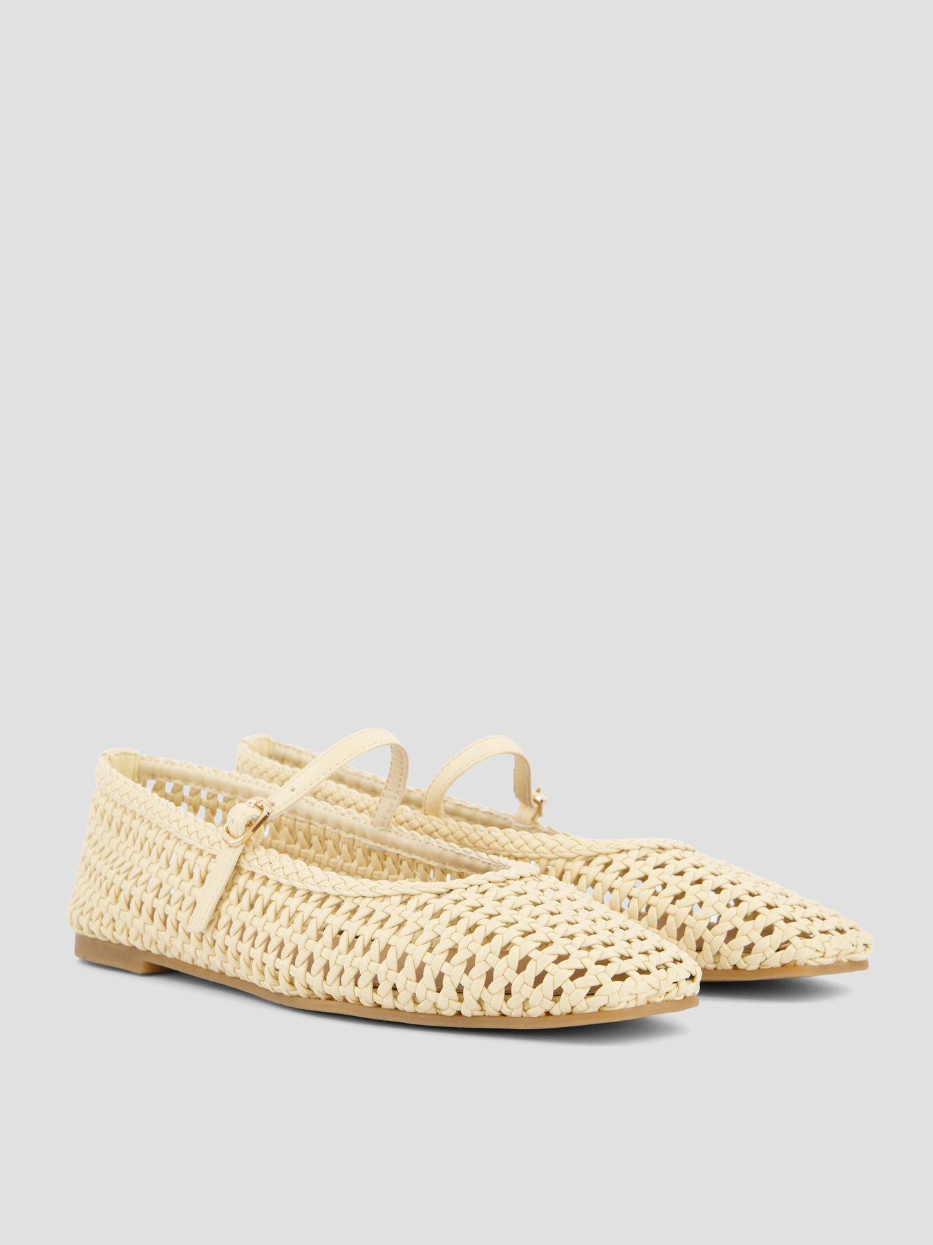 Image 6 of 7 of The Very Collection Square Toe Weave Ballet Flat - Cream