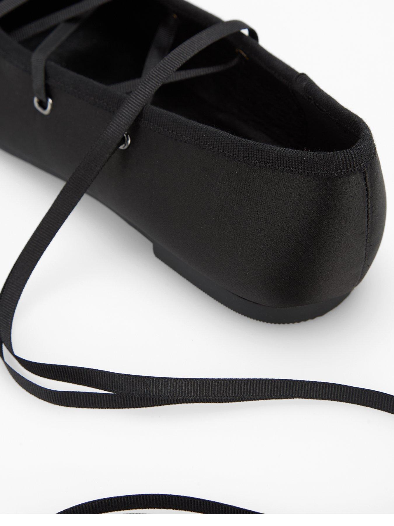 Image 4 of 8 of The Very Collection Ghillie Ballet Flat Shoe - Black