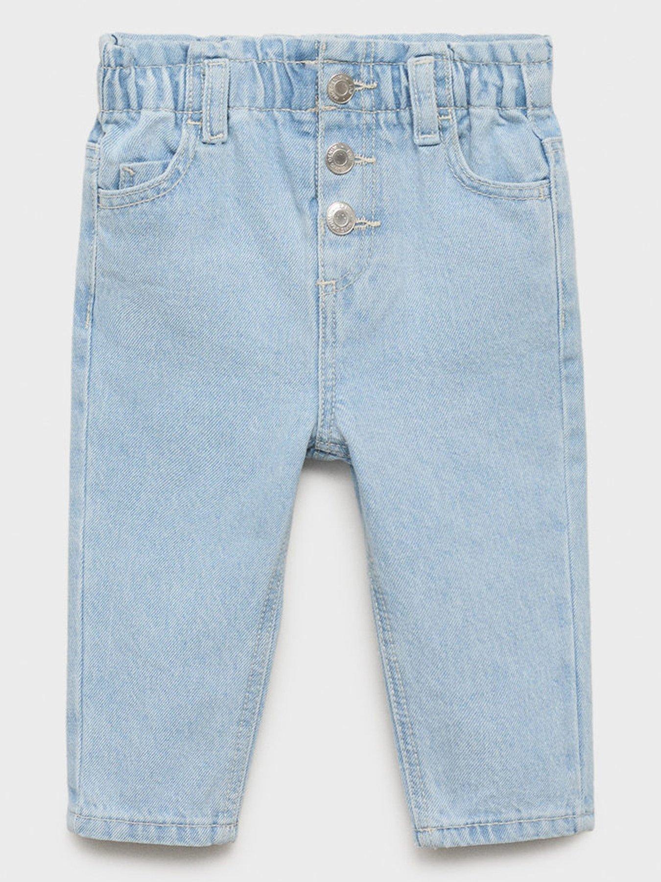 undefined Younger Girls Paperbag Waist Jeans - Light Blue