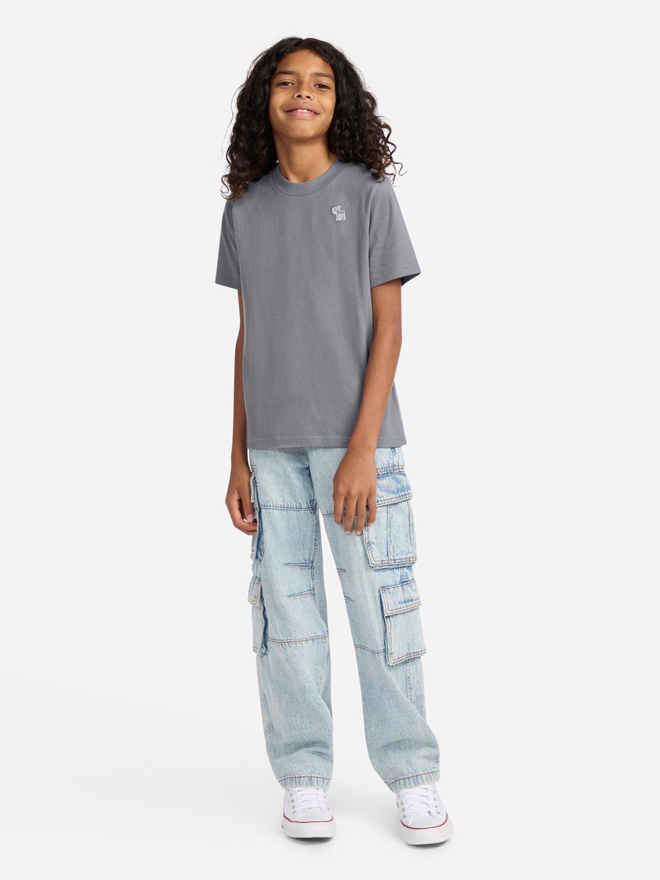 Image 1 of 5 of Abercrombie & Fitch Boys 3 Pack Short Sleeve T-Shirts - Red/Blue/Grey