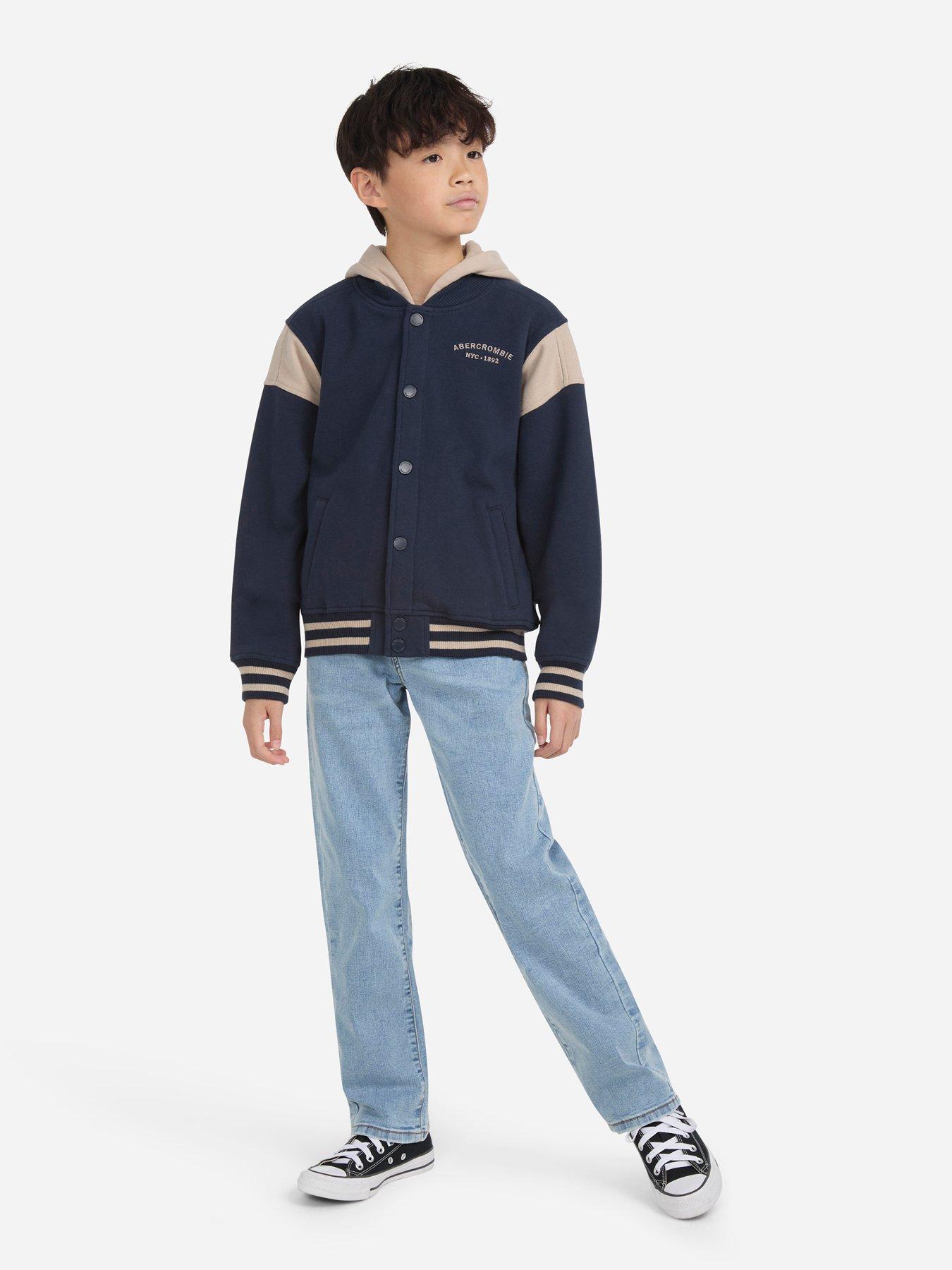 undefined Boys Fleece Hooded Bomber - Navy
