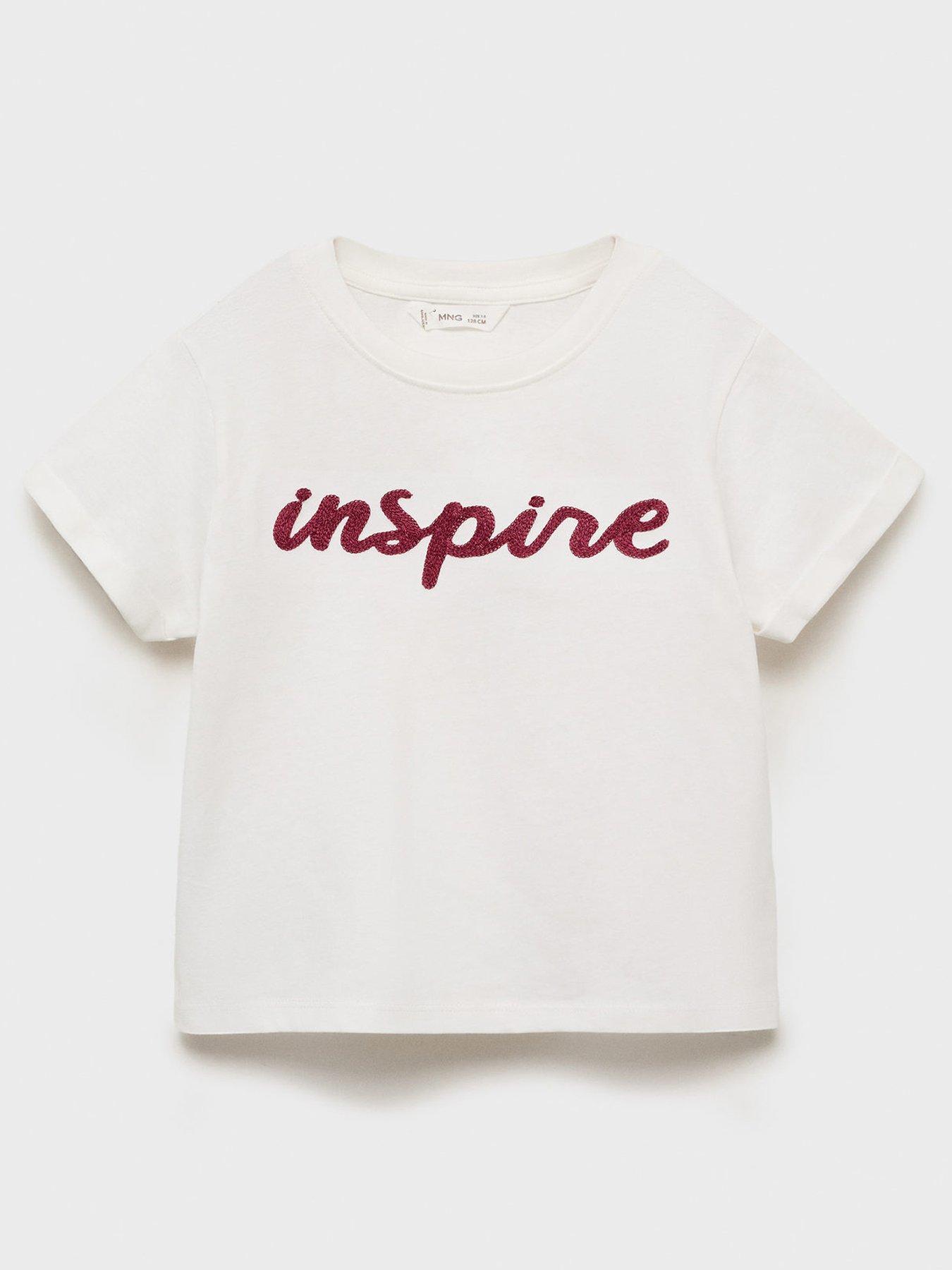 undefined Girls Inspire Short Sleeve T-Shirt - Light Cream