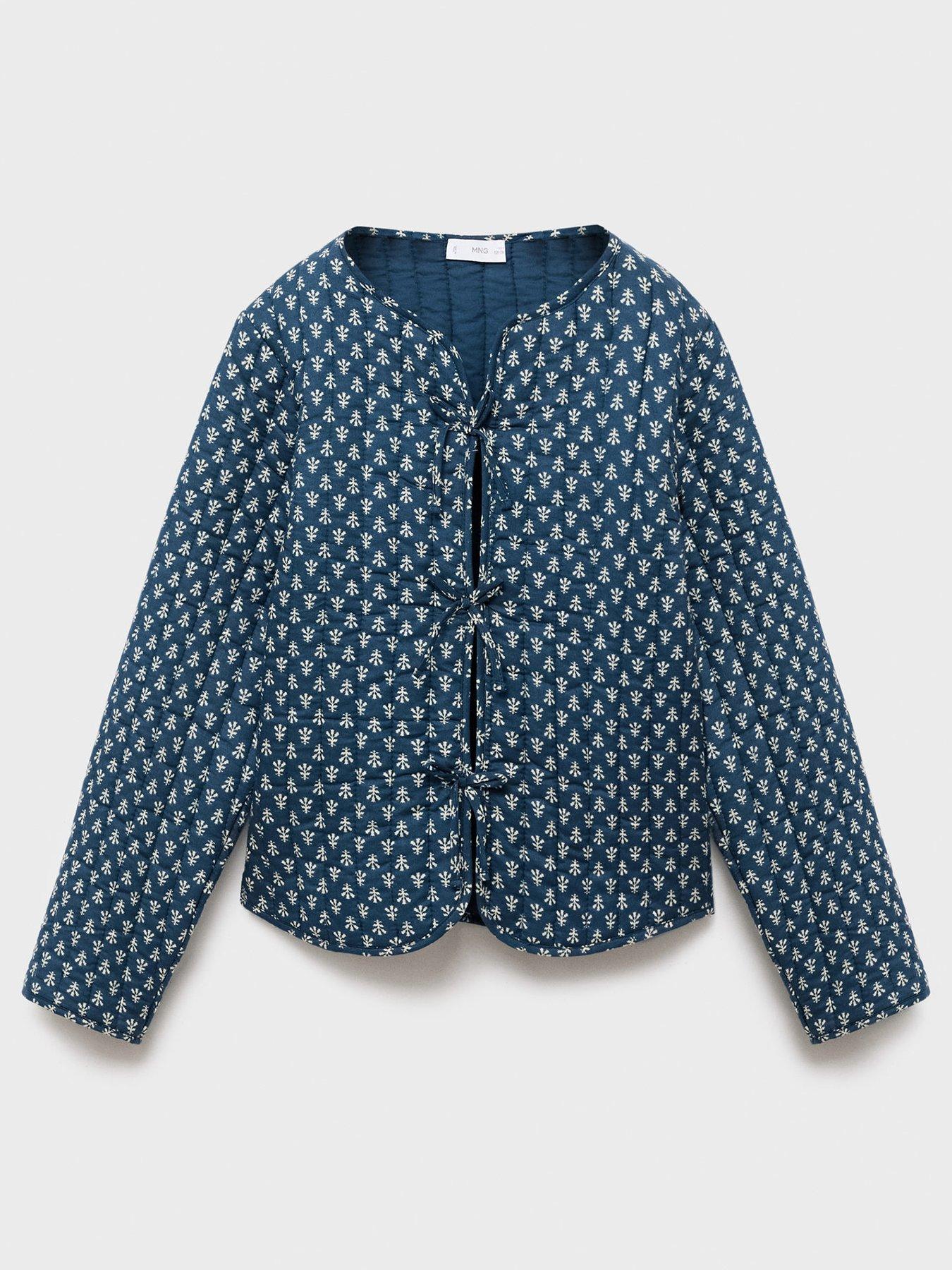 undefined Girls Printed Jacket - Navy