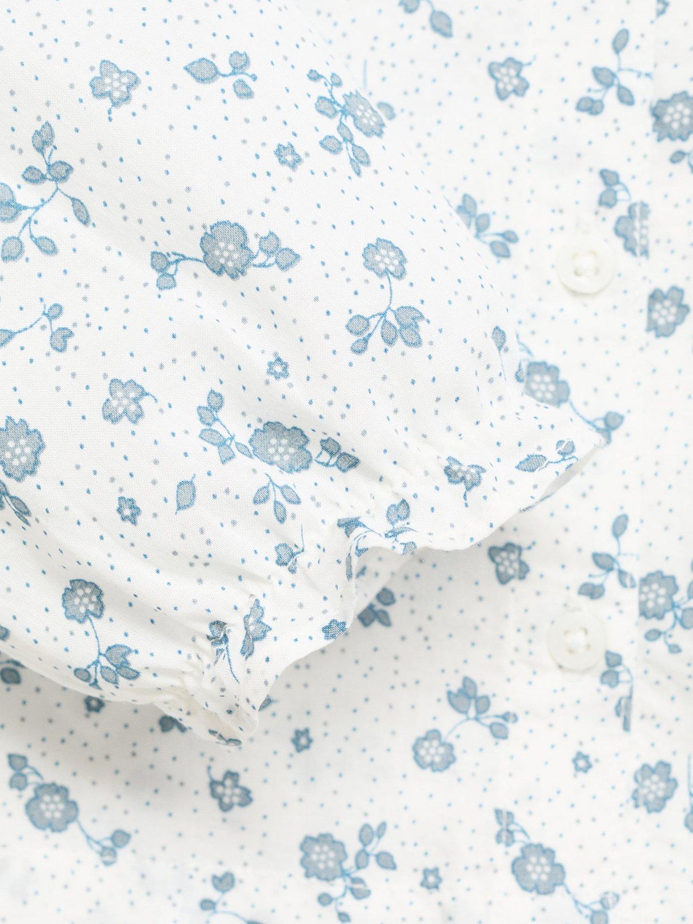 Image 3 of 4 of Mango Baby Girls Floral Long Sleeve Blouse - Light Cream