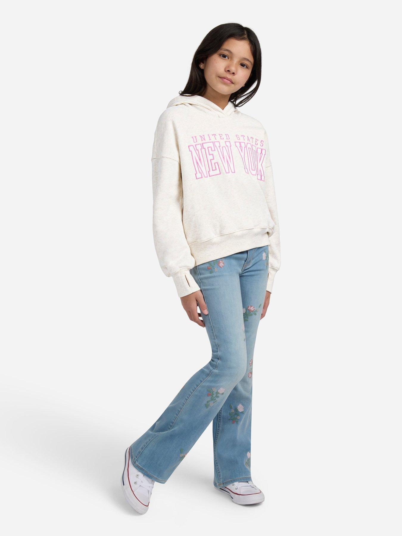 undefined Girls New York Popover Hoodie - Beige