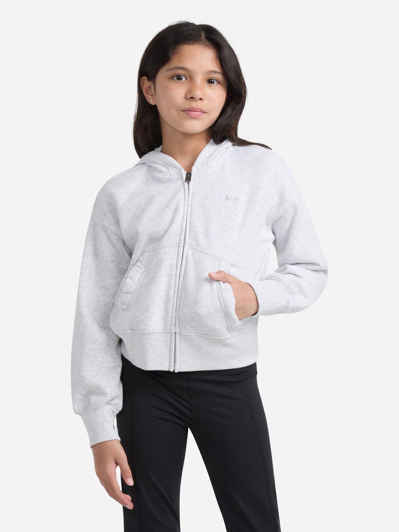 undefined Girls Essential Full Zip Hoodie - Grey