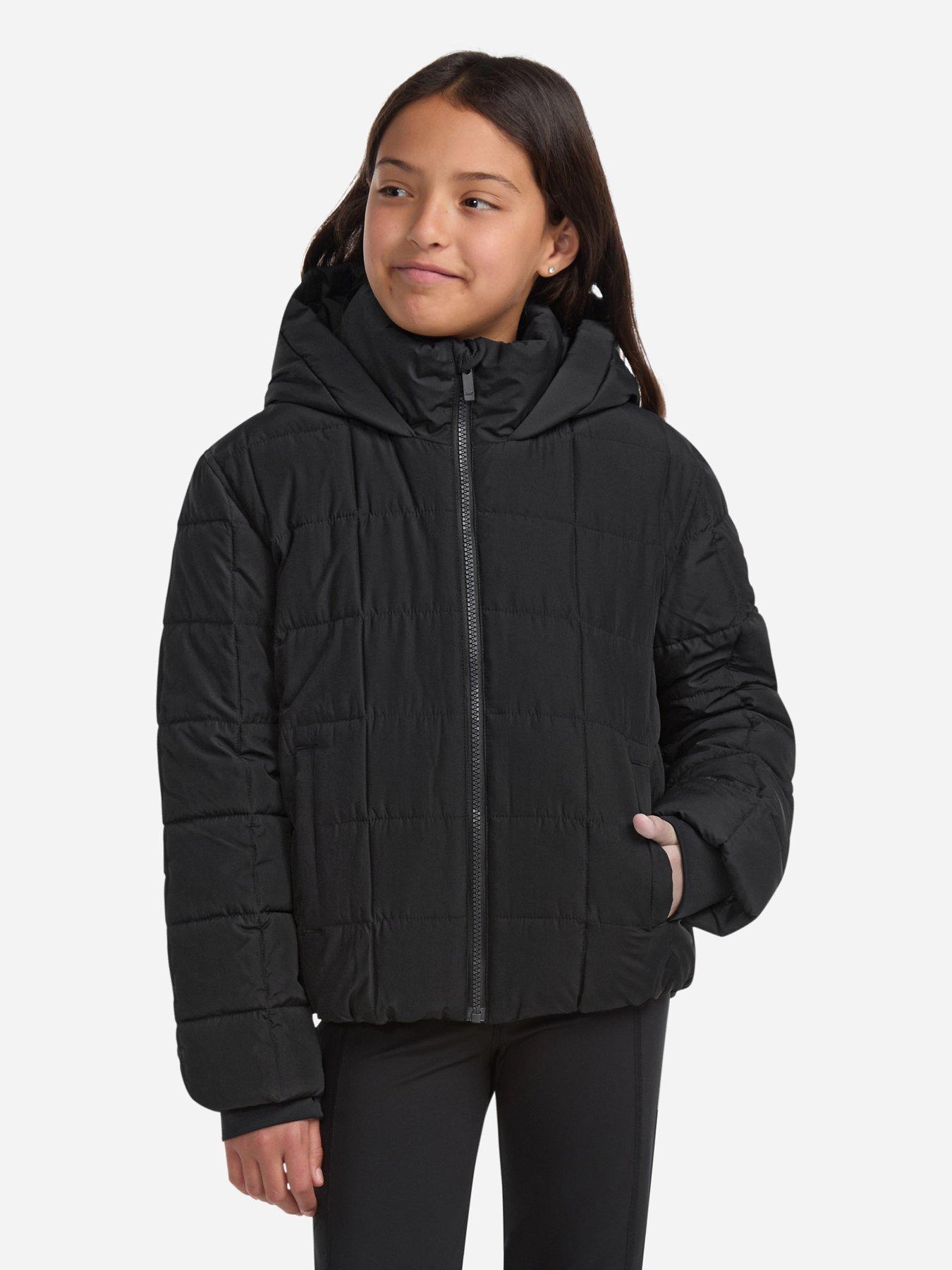 Image 1 of 6 of Abercrombie & Fitch Girls Midweight Padded Jacket - Black