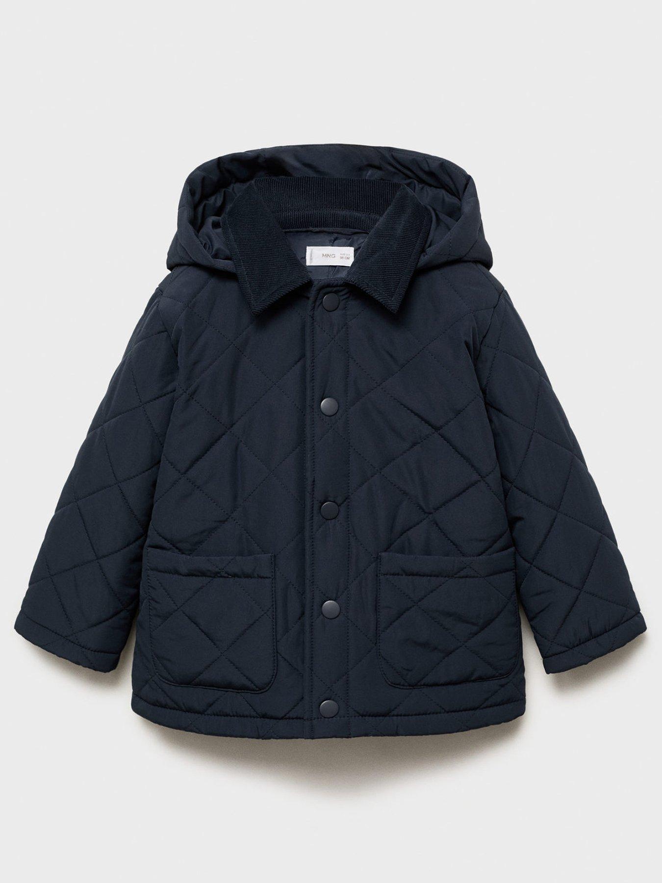 Image 1 of 4 of Mango Younger Boys Quilted Coat - Navy