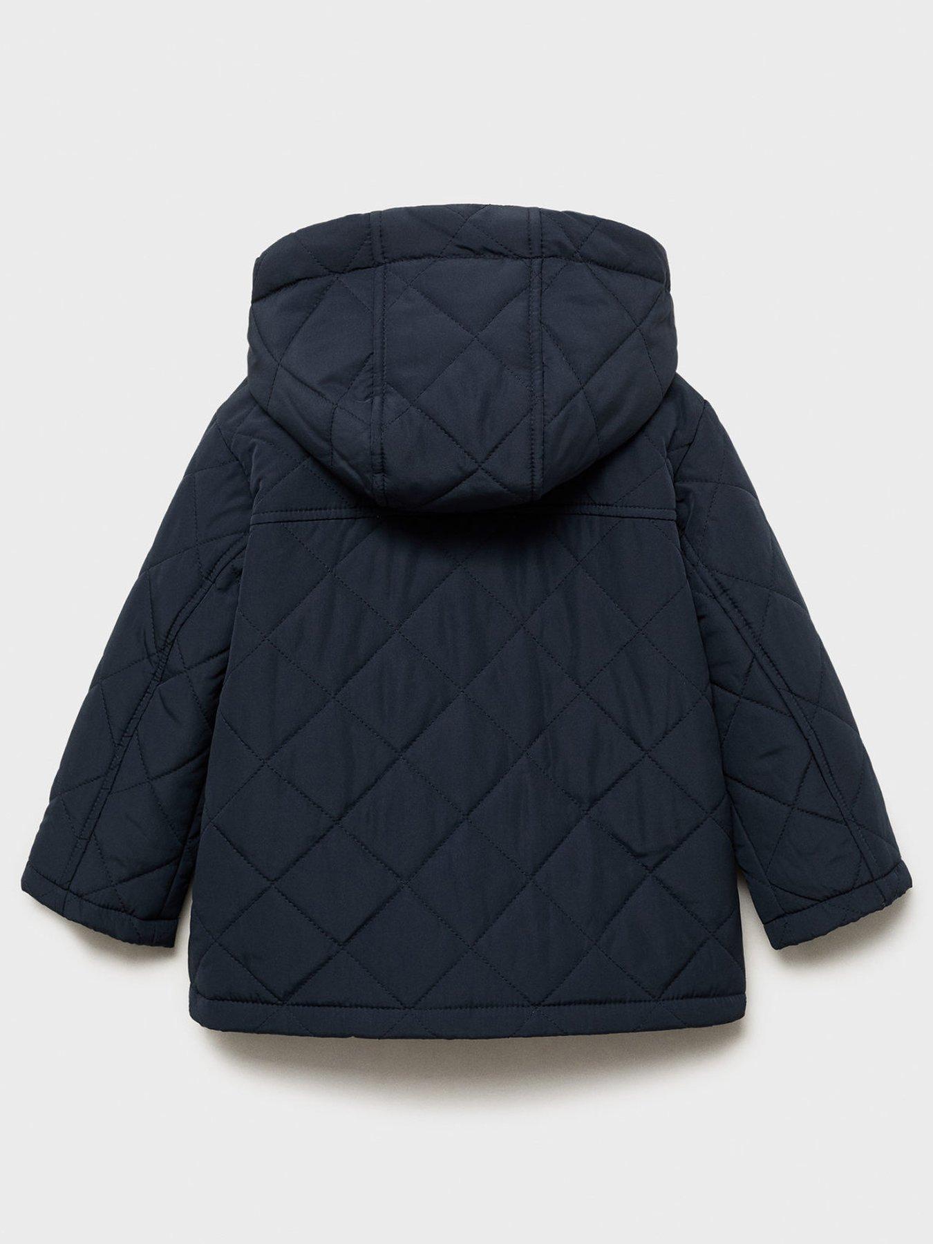 Image 2 of 4 of Mango Younger Boys Quilted Coat - Navy