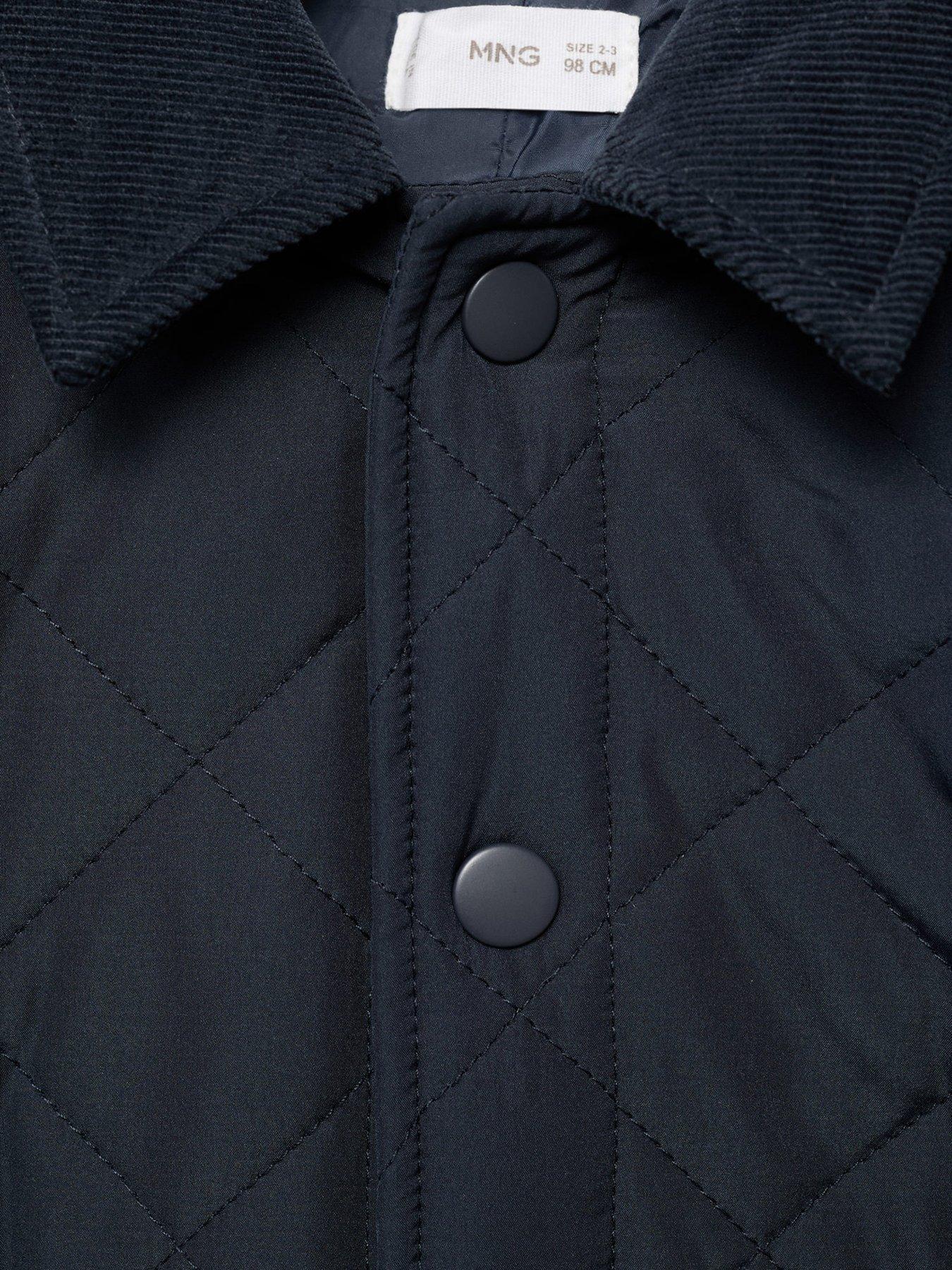 Image 4 of 4 of Mango Younger Boys Quilted Coat - Navy
