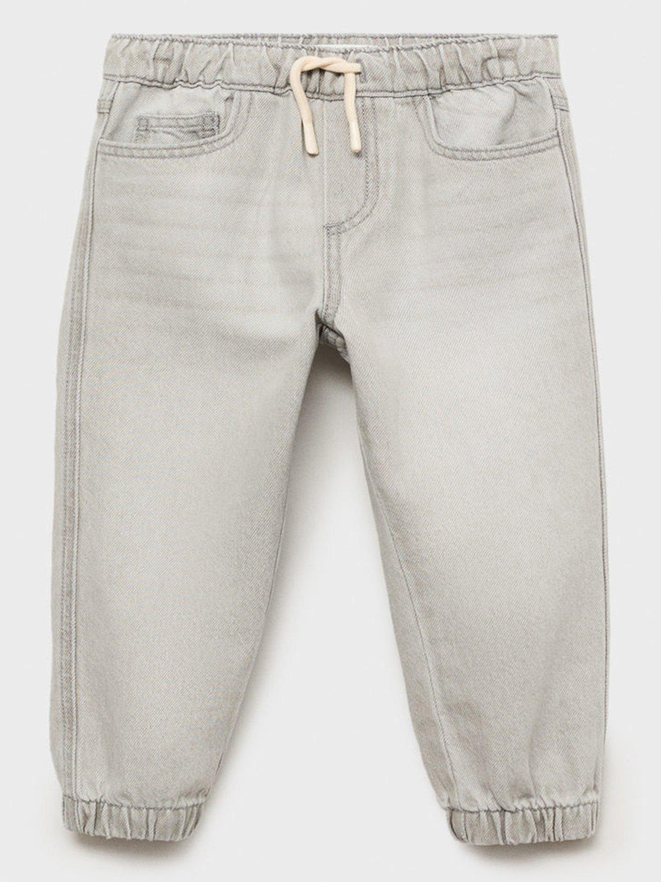  image of mango-younger-boys-denim-joggers-grey