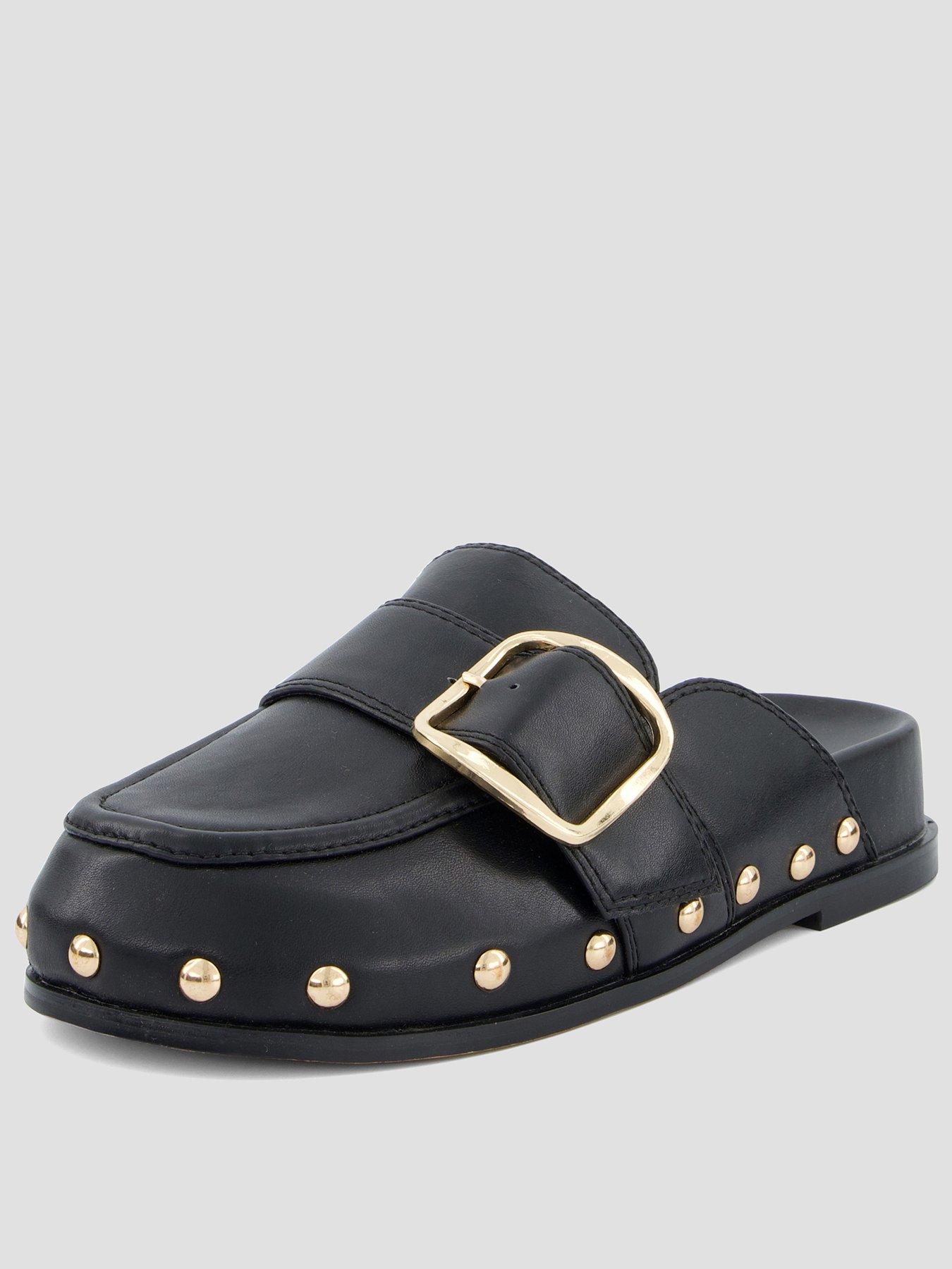 The Very Collection Wide Fit Studded Clog - Black